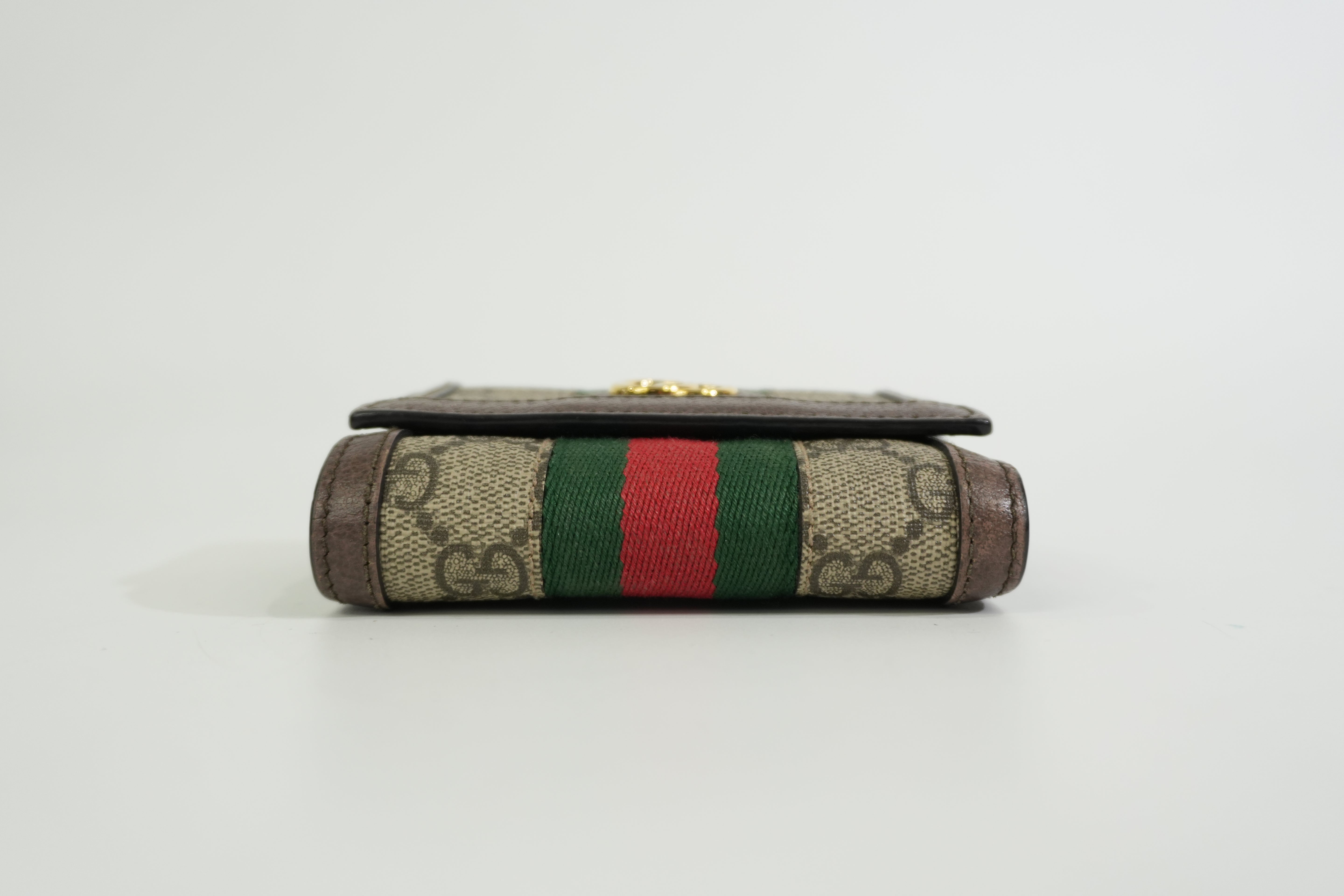 Pre-owned Gucci Ophidia Trifold Wallet Brown