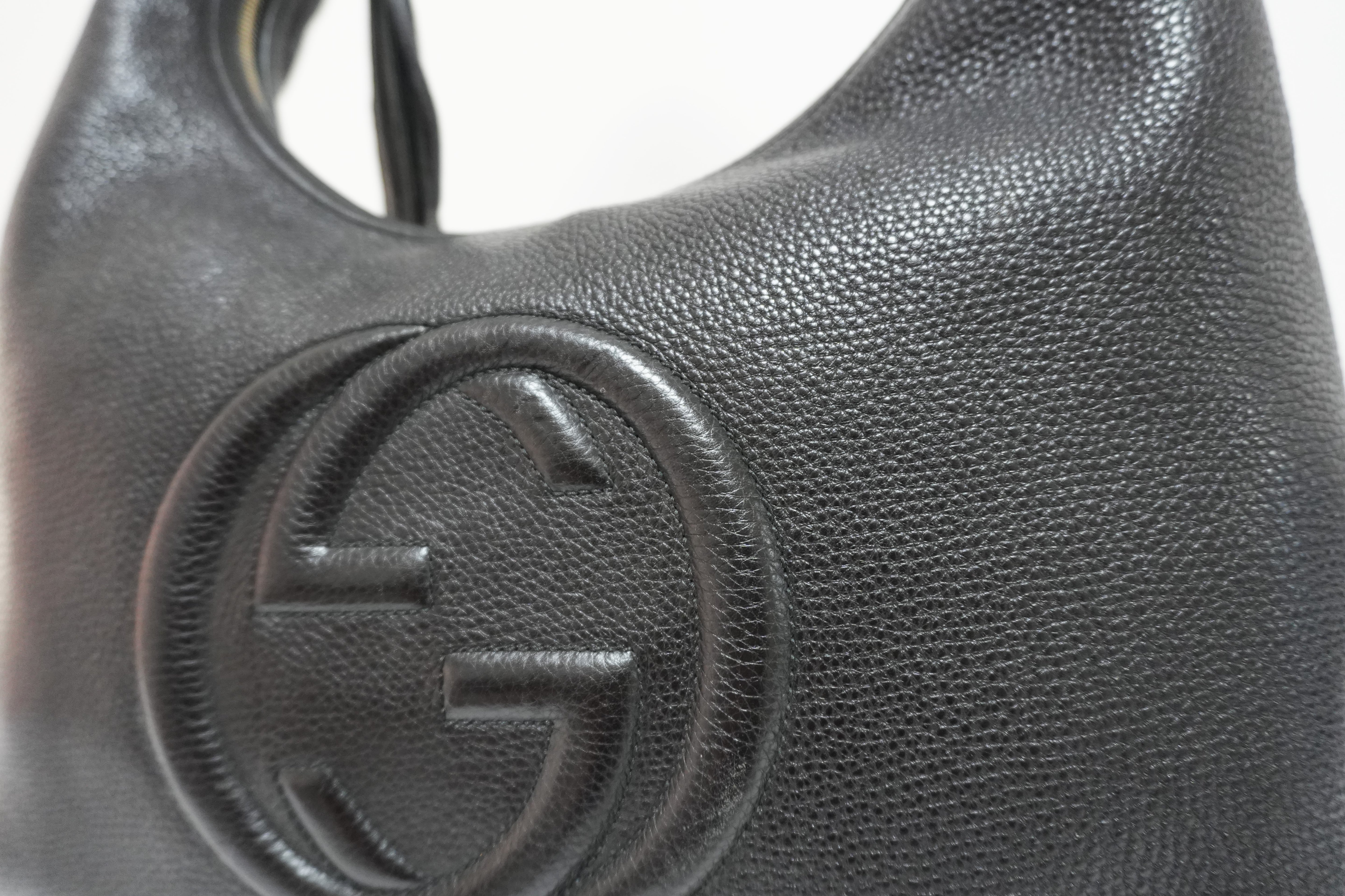 Gucci Soho Shoulder Bag Black Leather Used