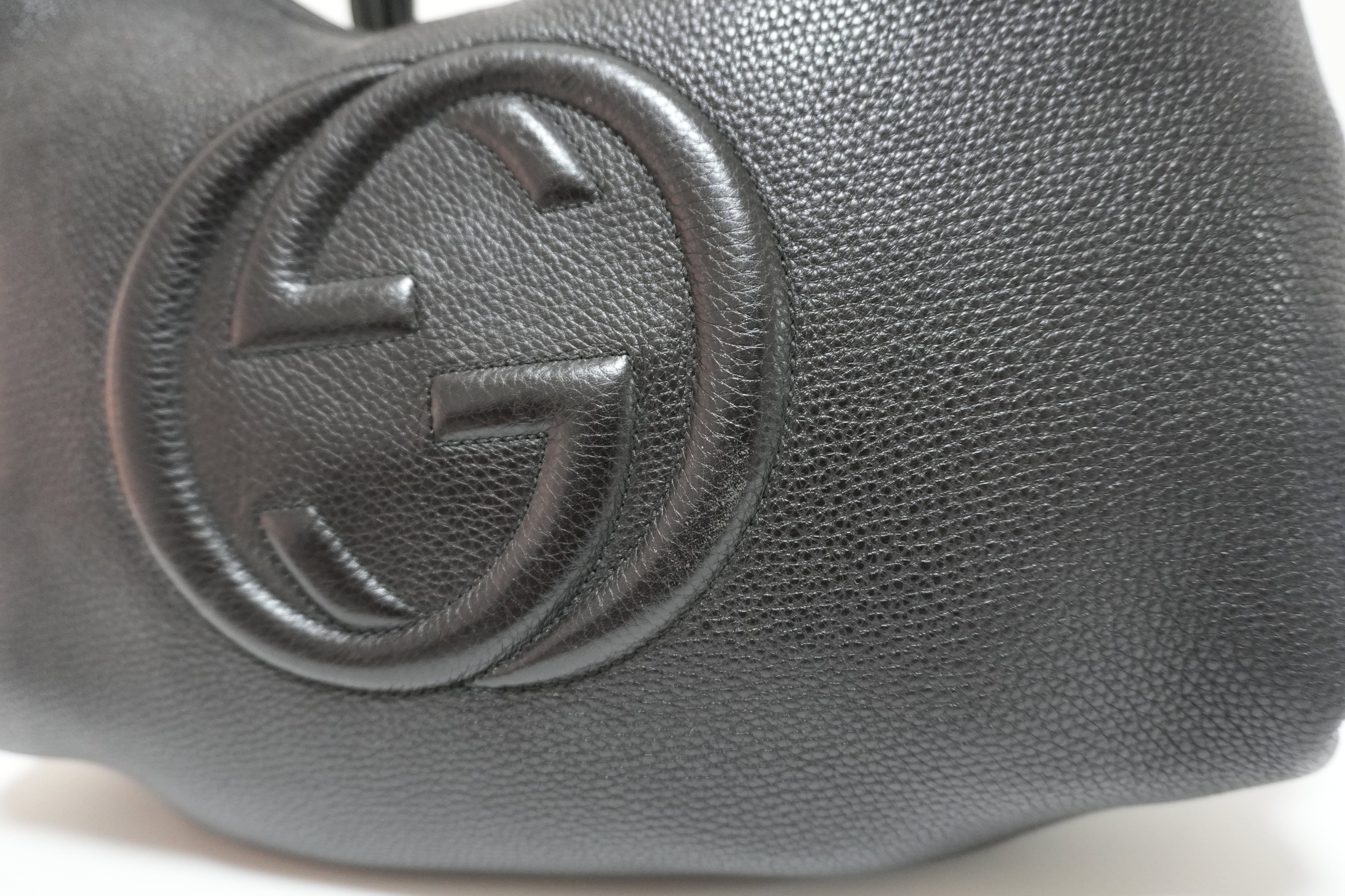 Gucci Soho Shoulder Bag Black Leather Used