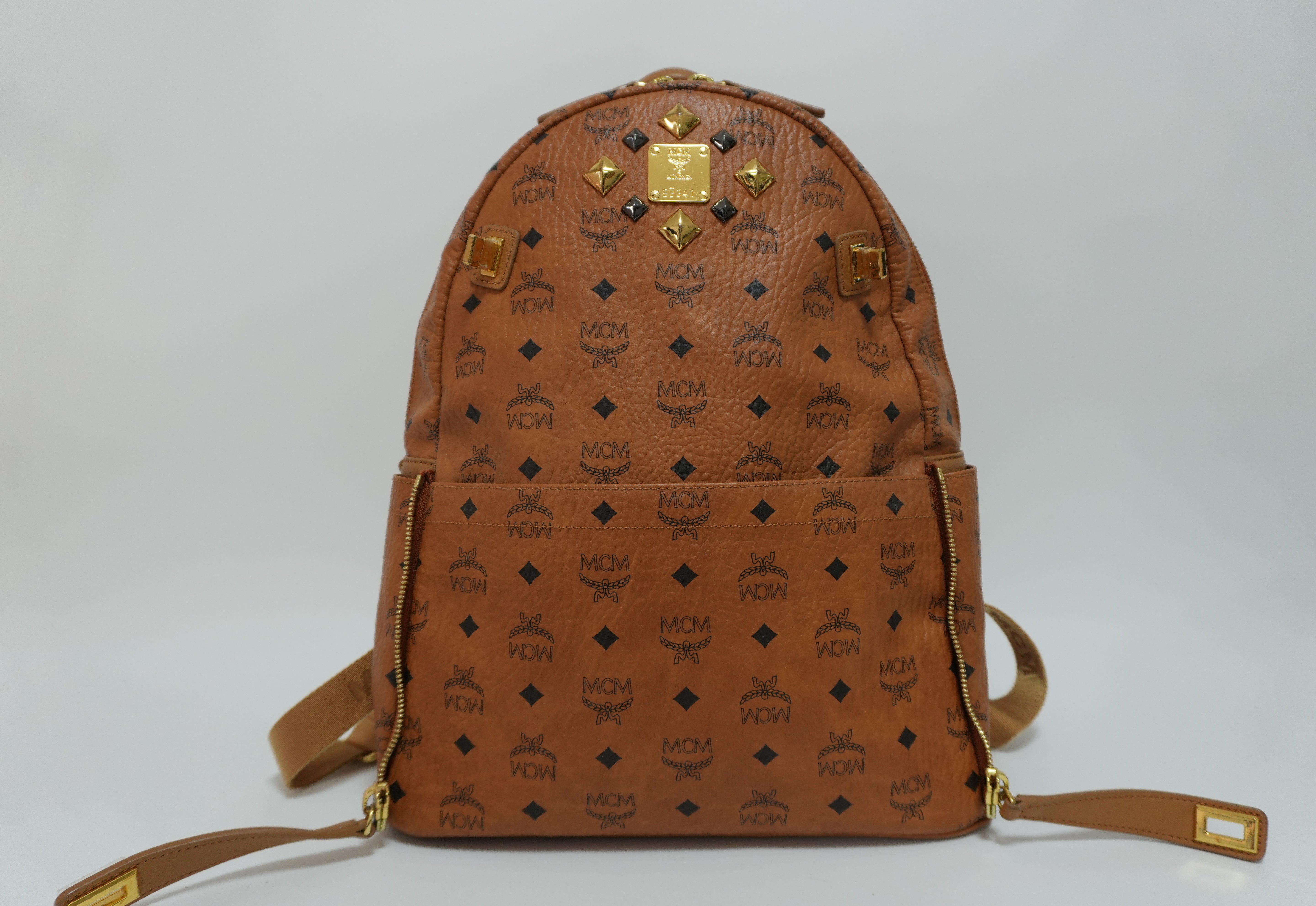 MCM Stark Backpack Camel Canvas Used