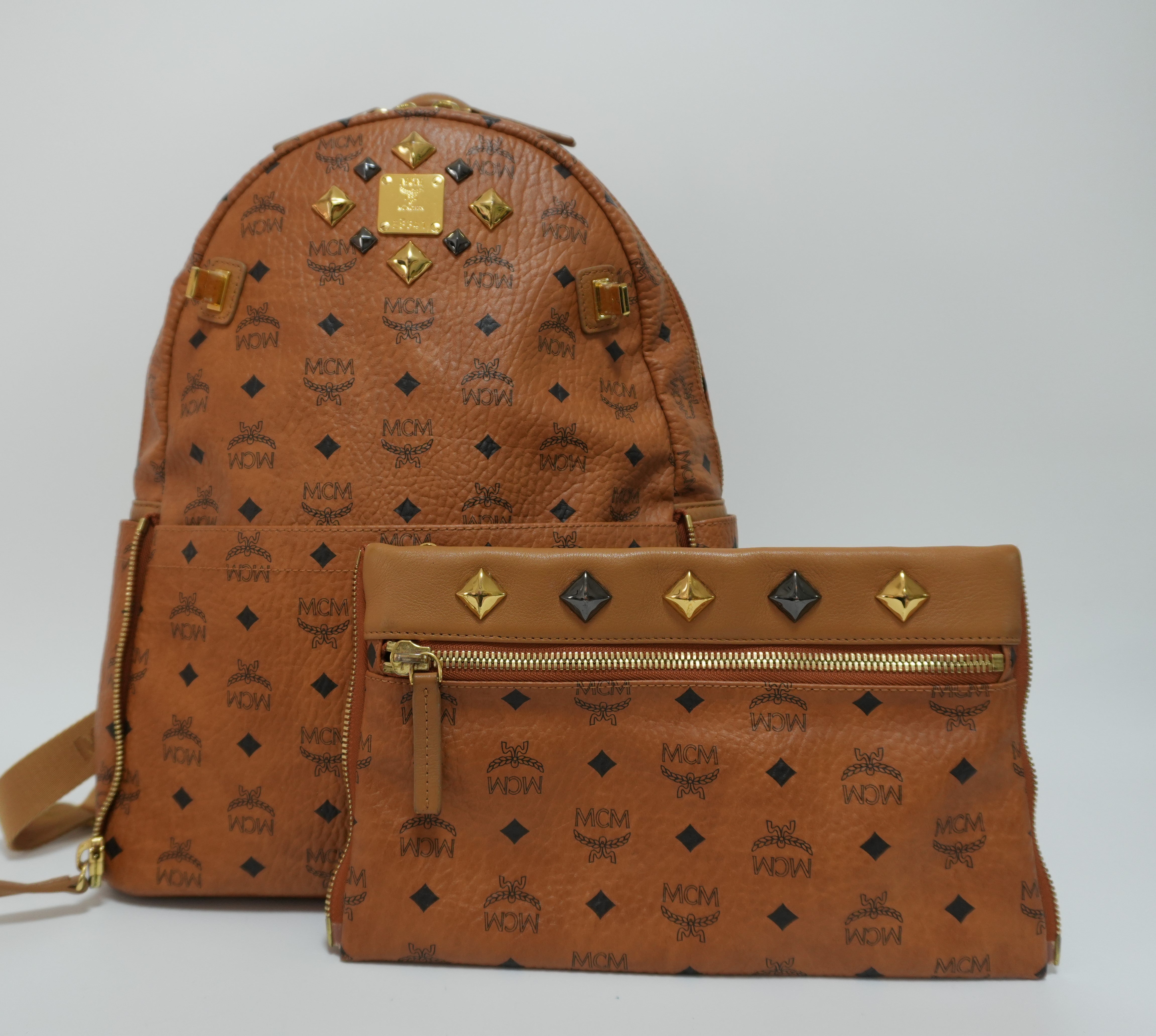 MCM Stark Backpack Camel Canvas Used