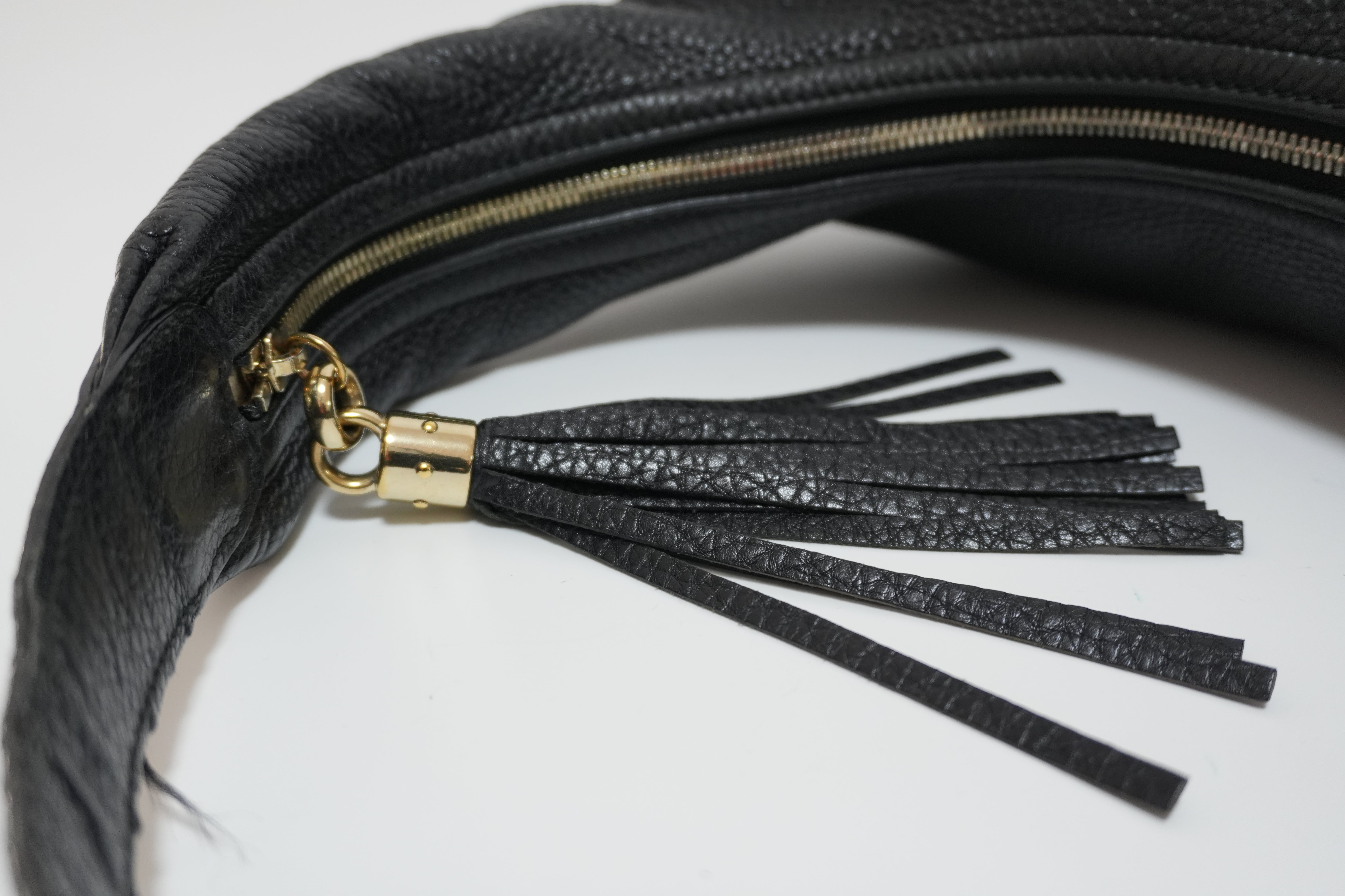 Gucci Soho Shoulder Bag Black Leather Used