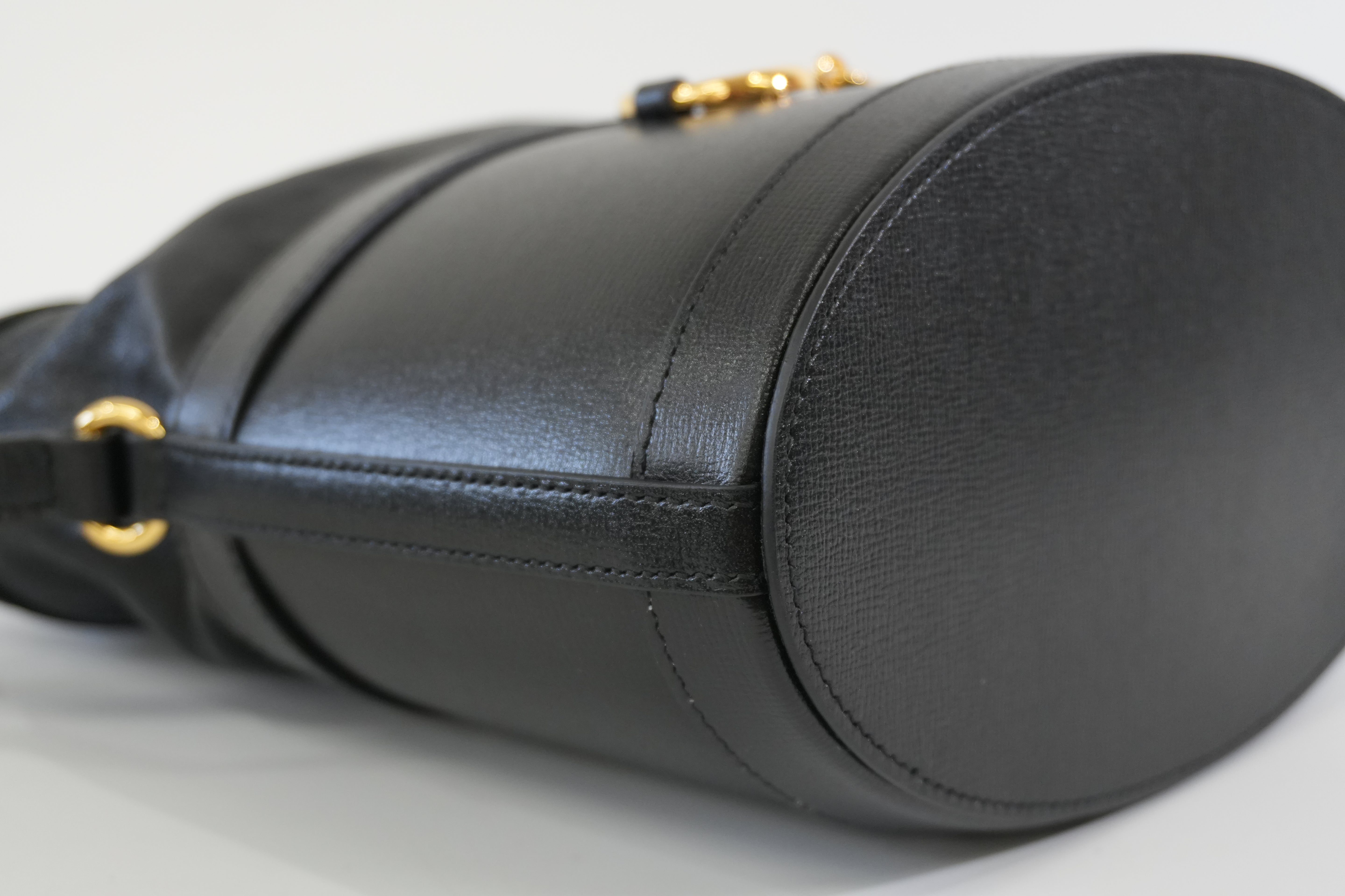 Pre-owned Gucci 1955 Horsebit Bucket Shoulder Bag Black