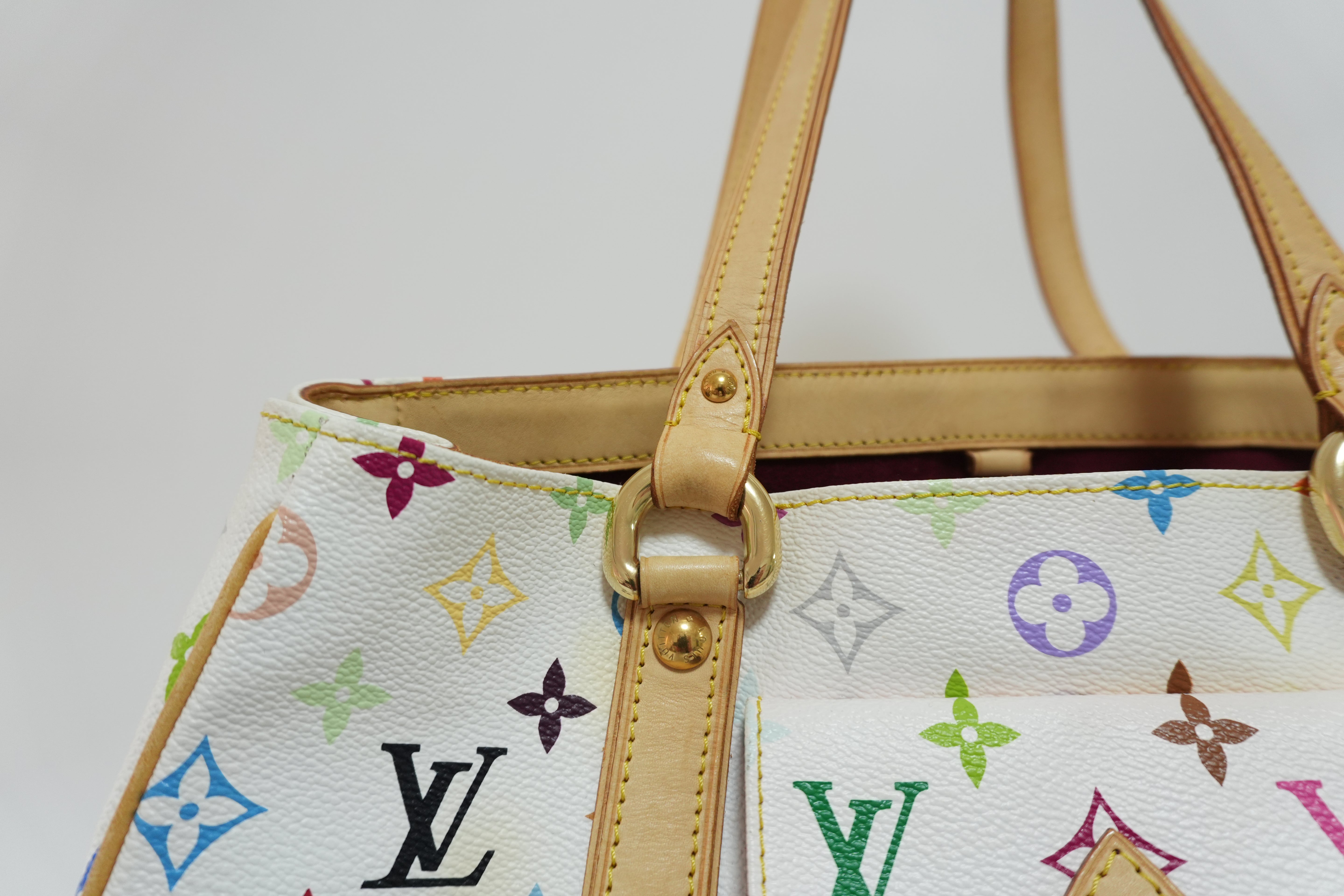 Louis Vuitton Multicolor Aurelia PM Tote Bag White Used