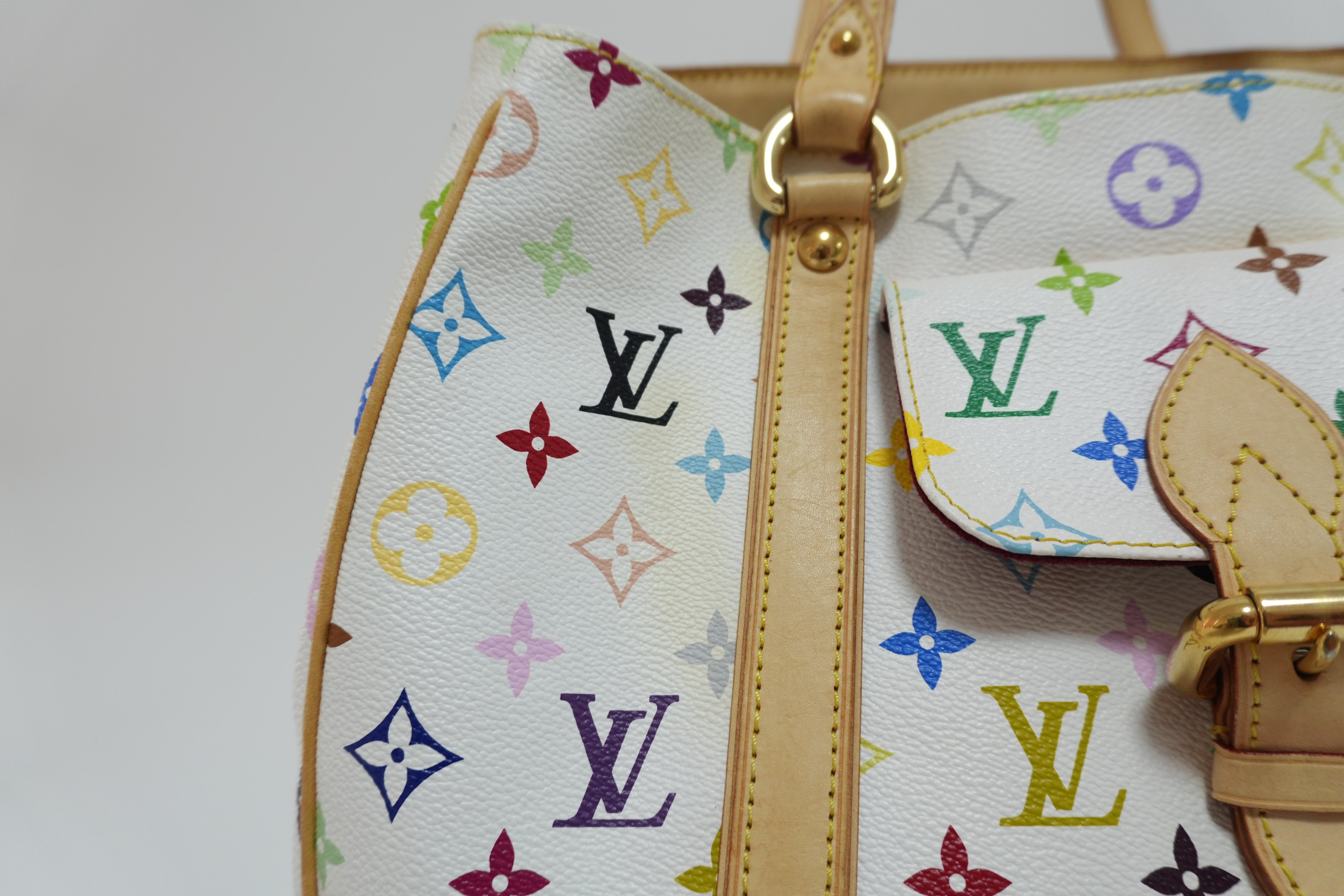 Louis Vuitton Multicolor Aurelia PM Tote Bag White Used