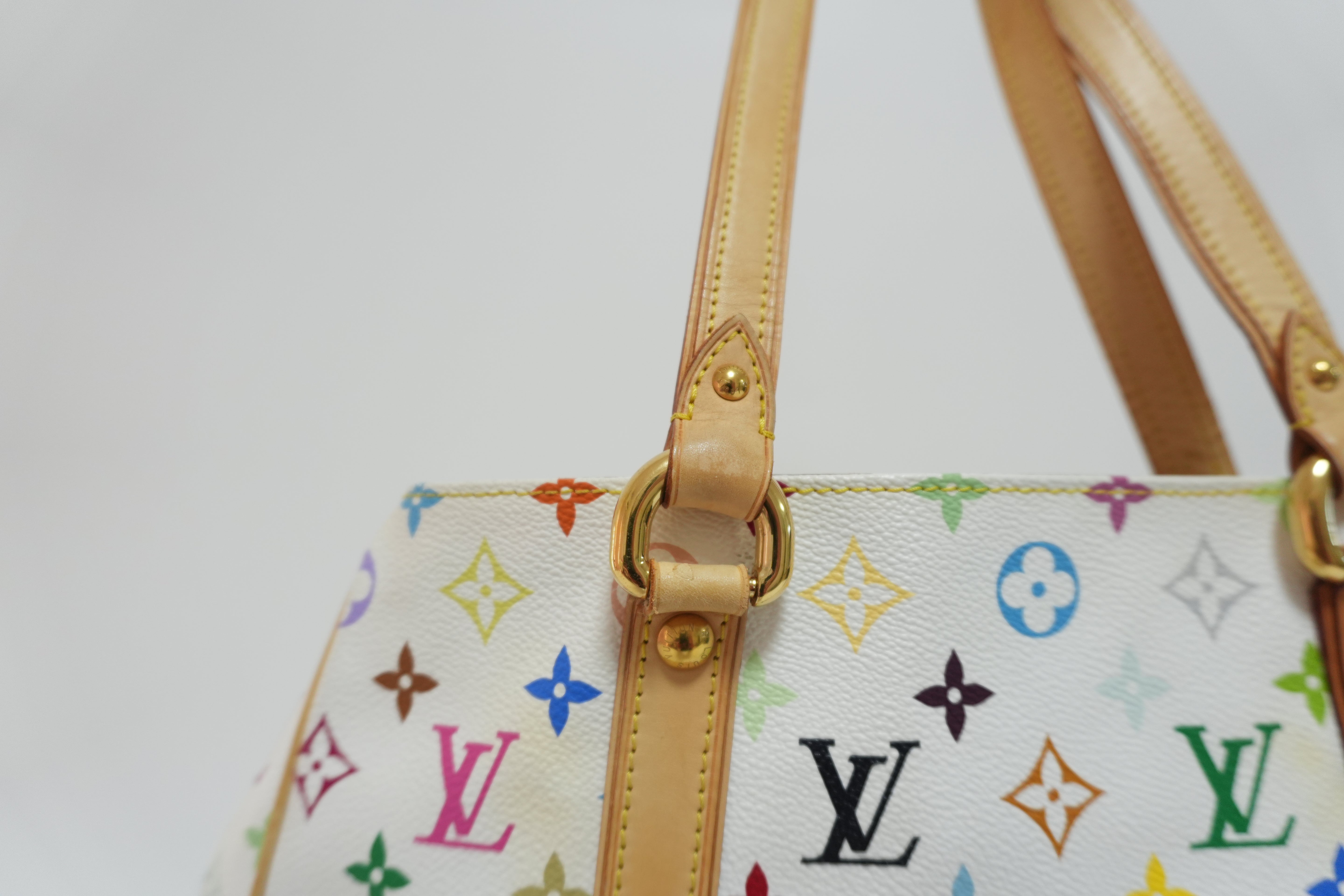 Louis Vuitton Multicolor Aurelia PM Tote Bag White Used