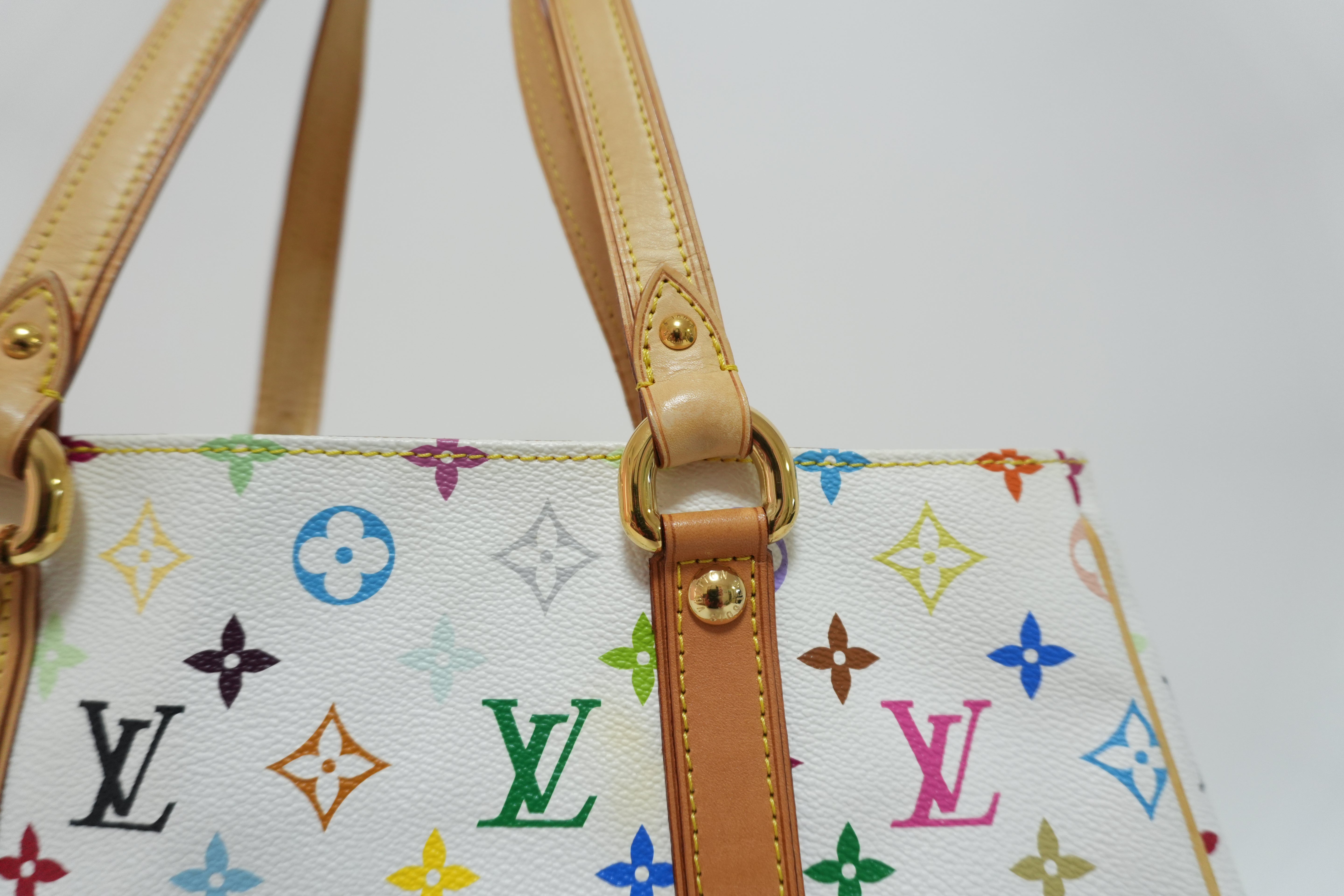 Louis Vuitton Multicolor Aurelia PM Tote Bag White Used