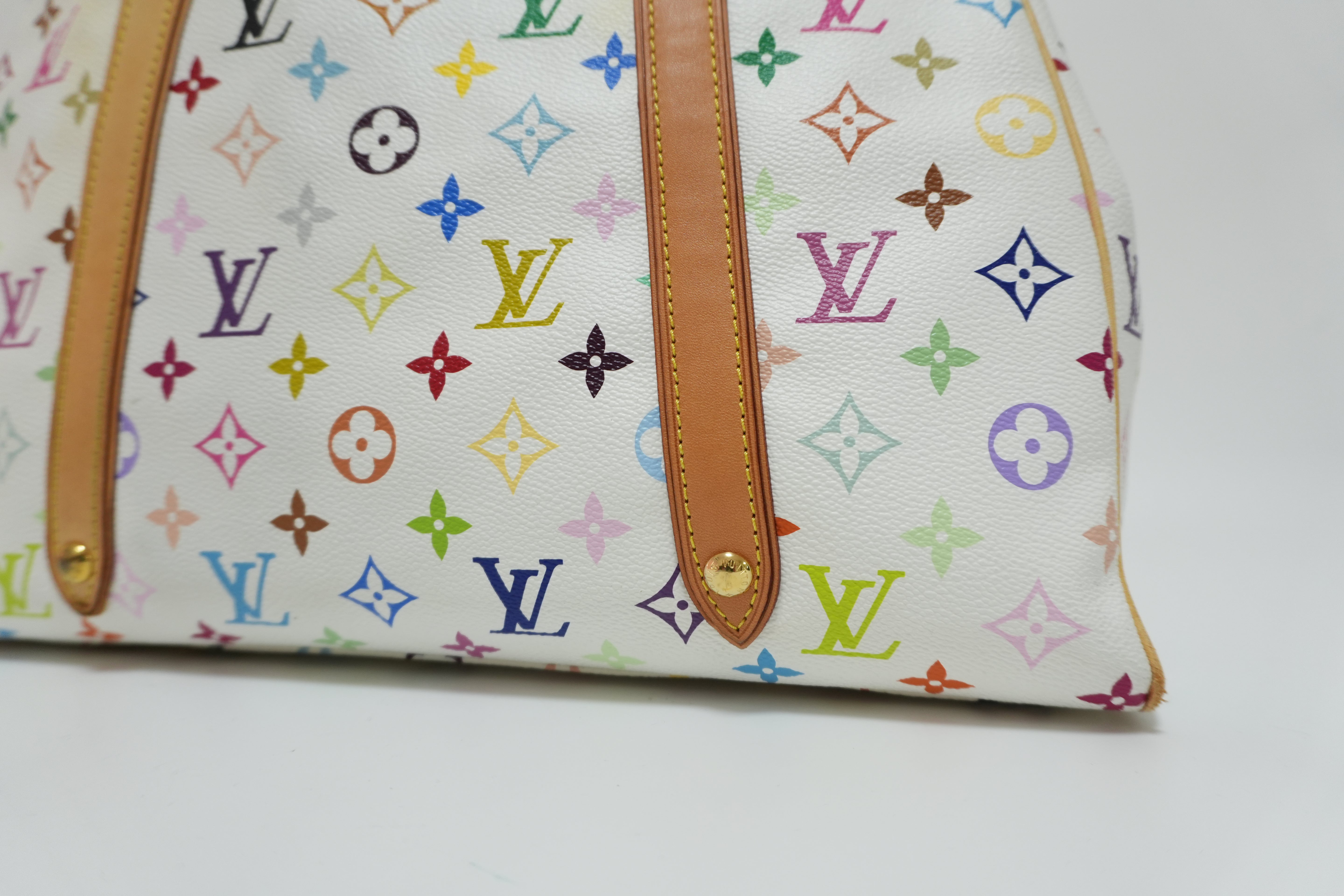 Louis Vuitton Multicolor Aurelia PM Tote Bag White Used