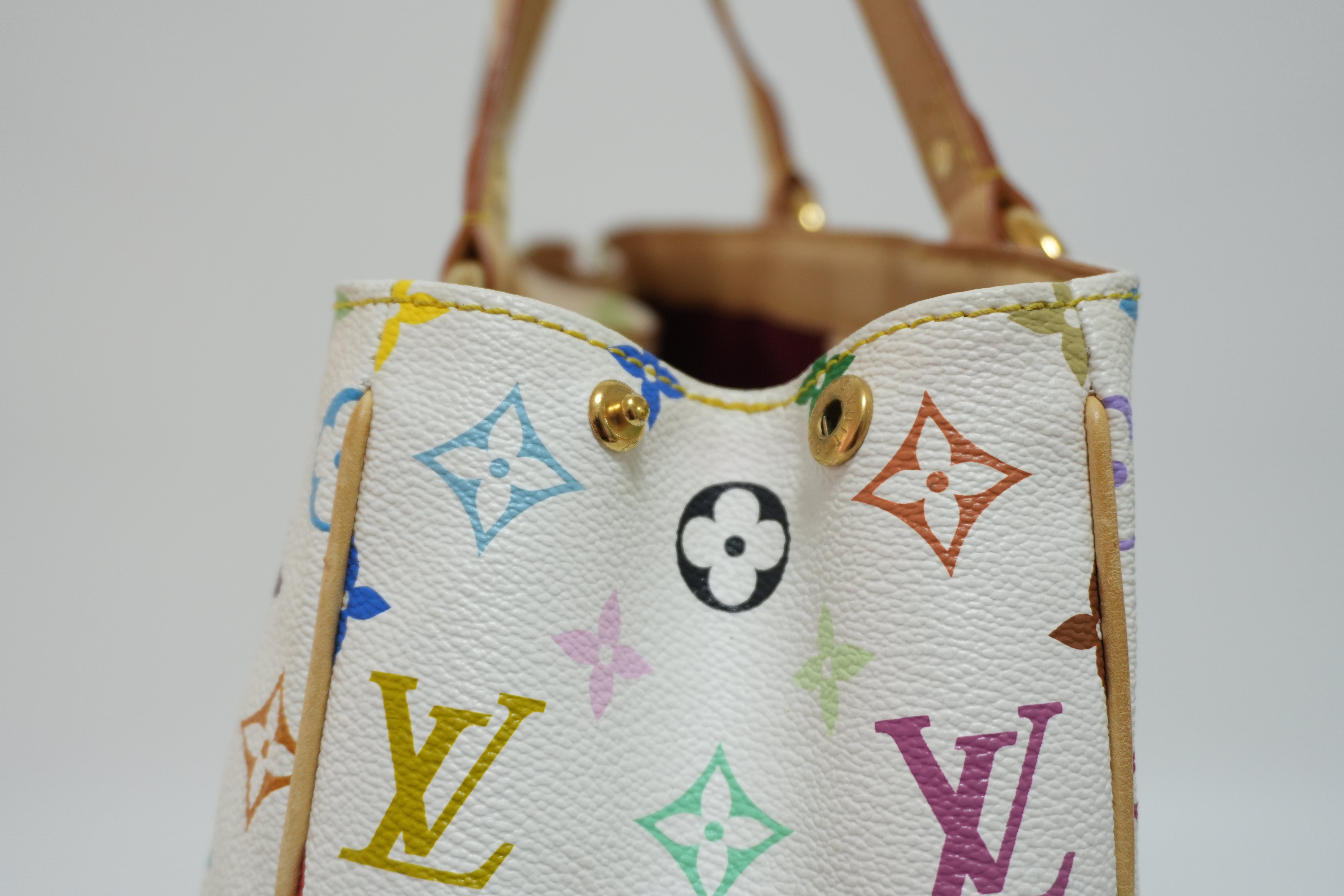 Louis Vuitton Multicolor Aurelia PM Tote Bag White Used