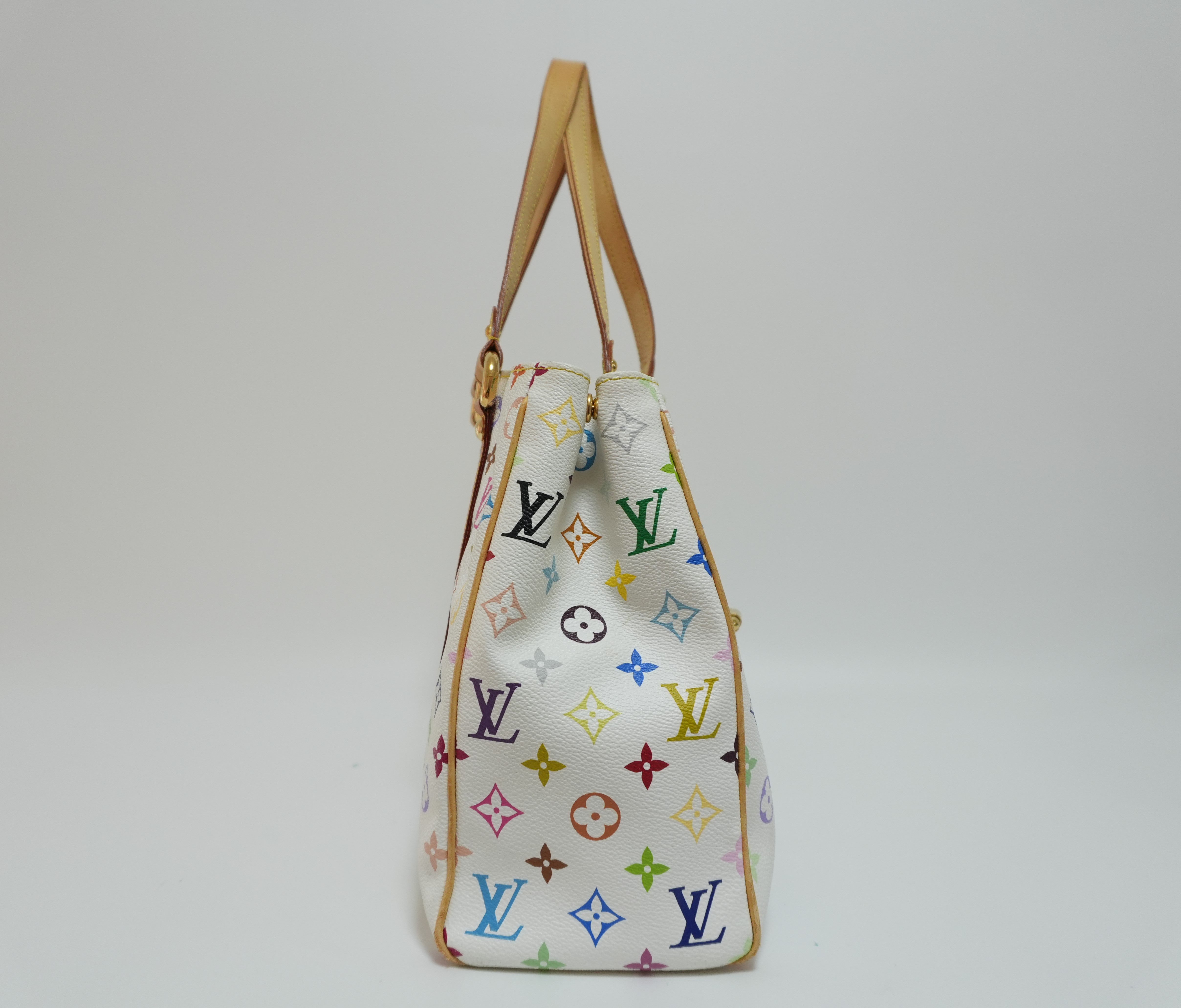 Louis Vuitton Multicolor Aurelia PM Tote Bag White Used