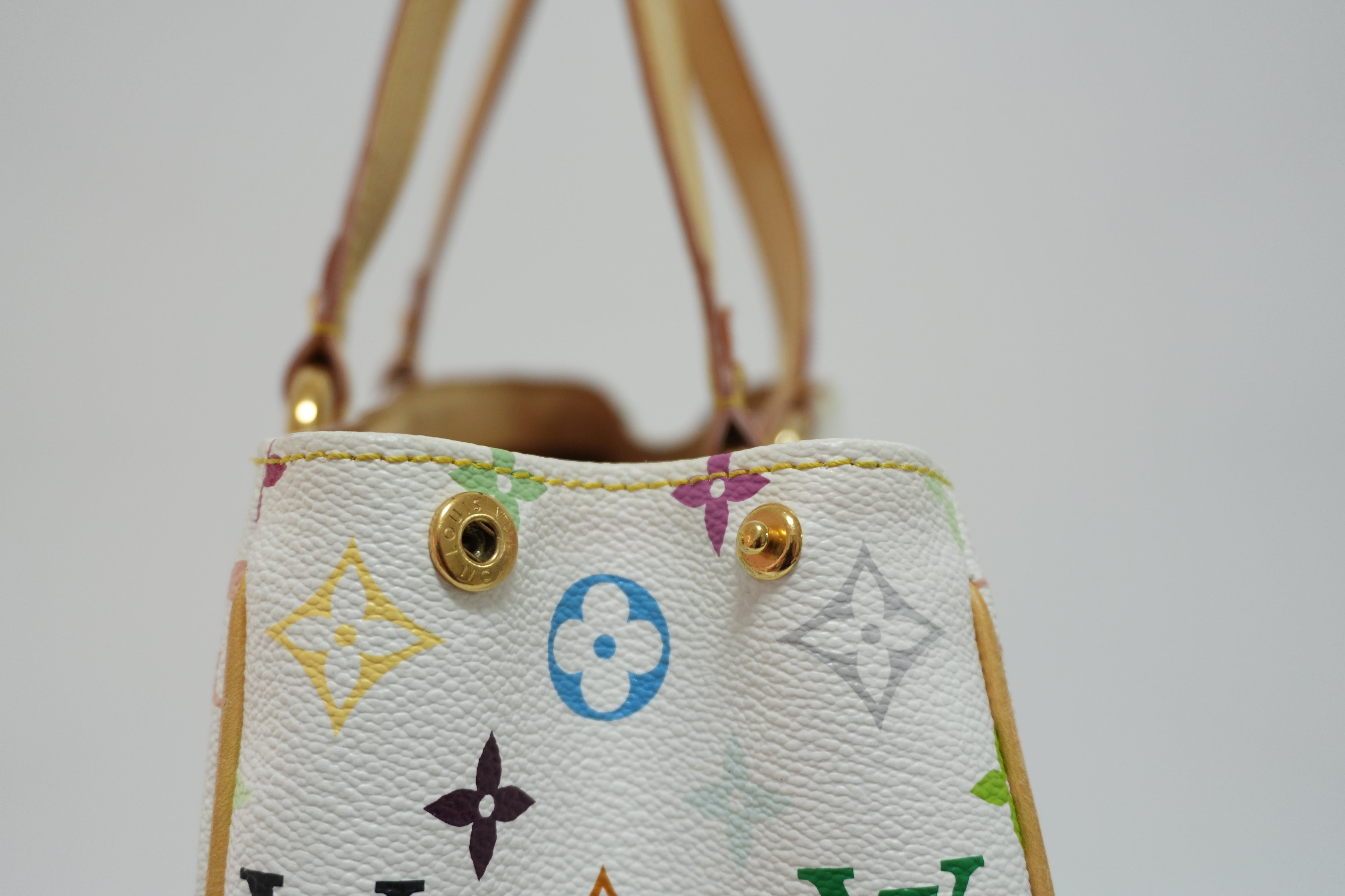 Louis Vuitton Multicolor Aurelia PM Tote Bag White Used