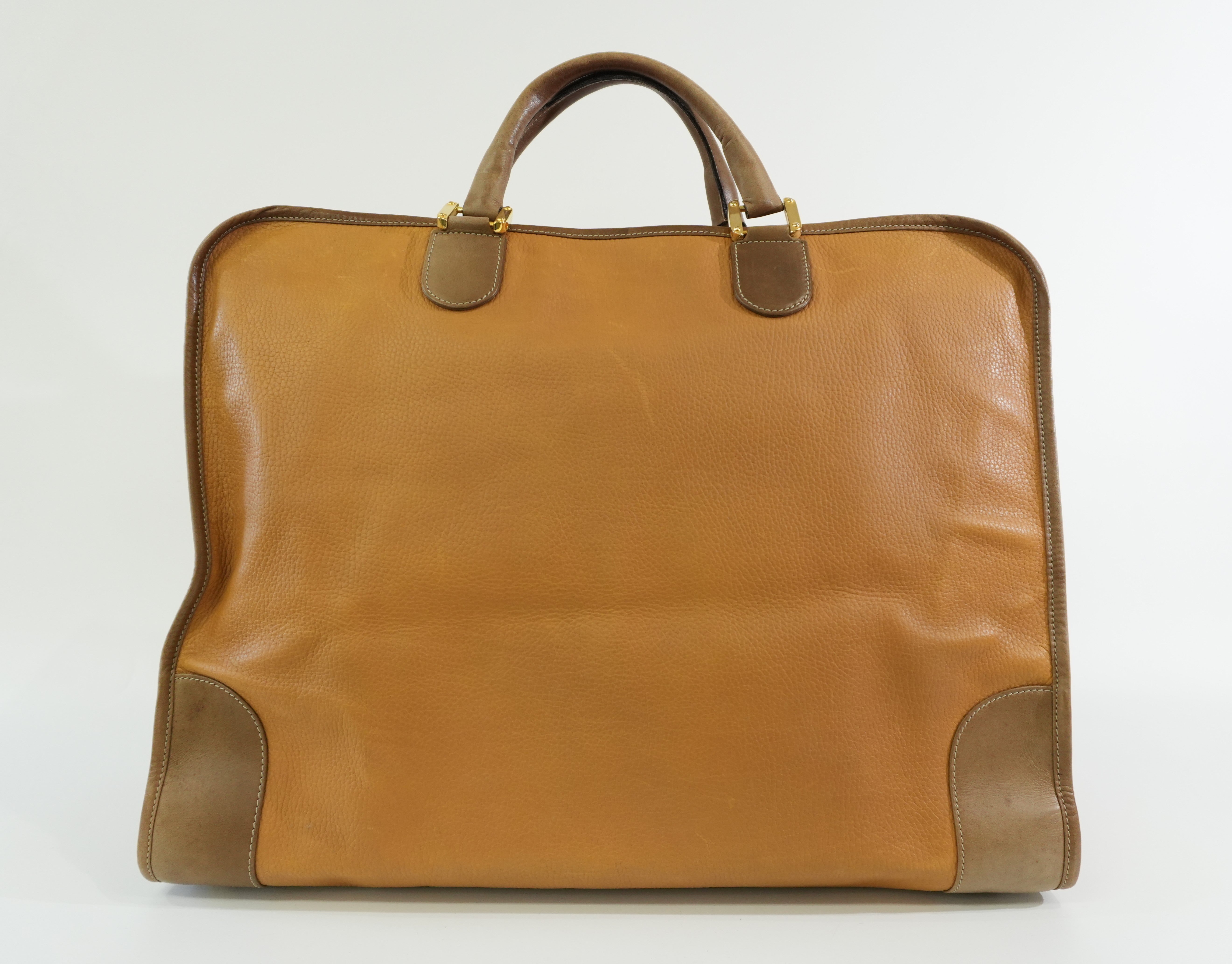 Pre-owned Loewe Amazona 50 Anagram Boston Travel Bag Beige