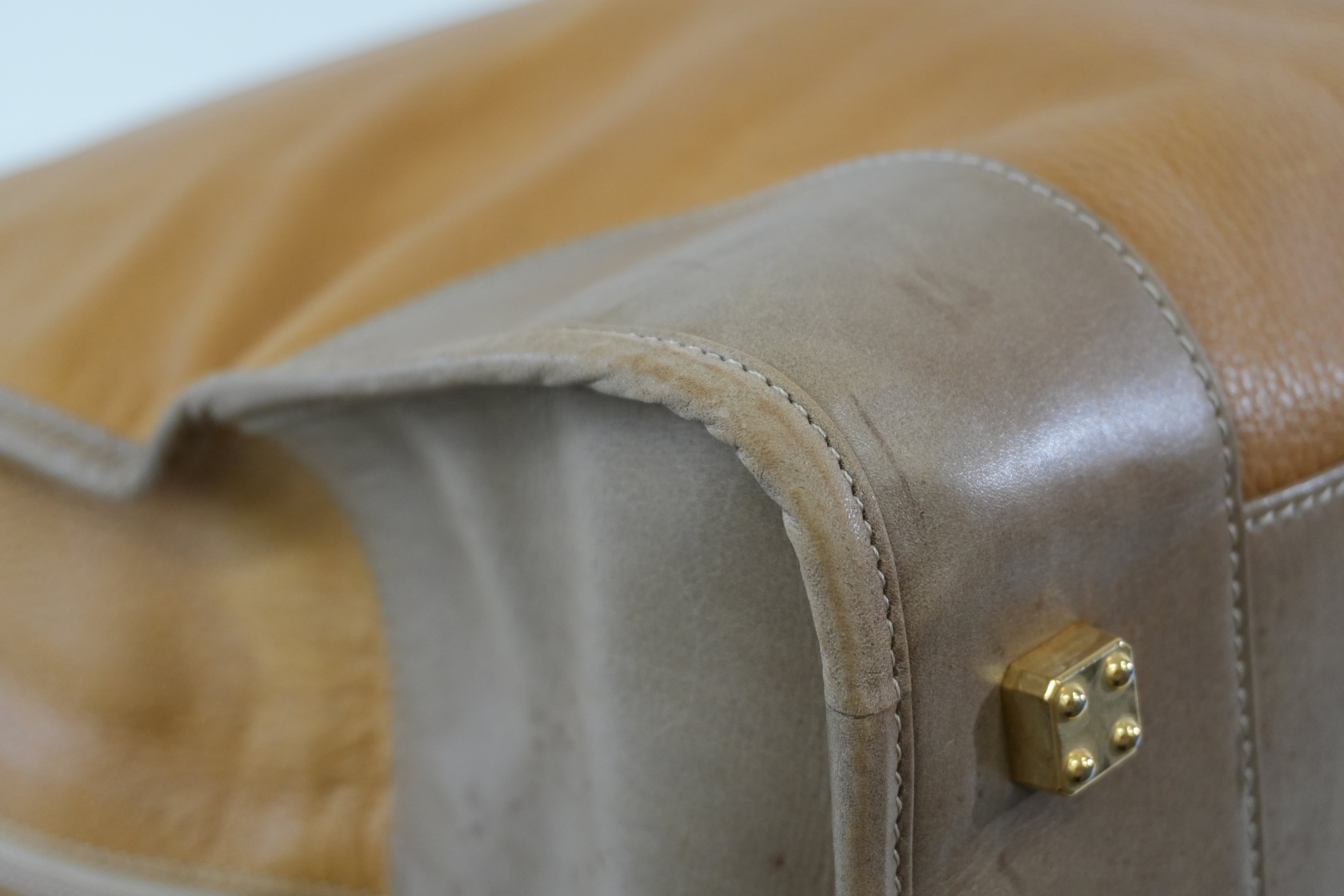 Pre-owned Loewe Amazona 50 Anagram Boston Travel Bag Beige