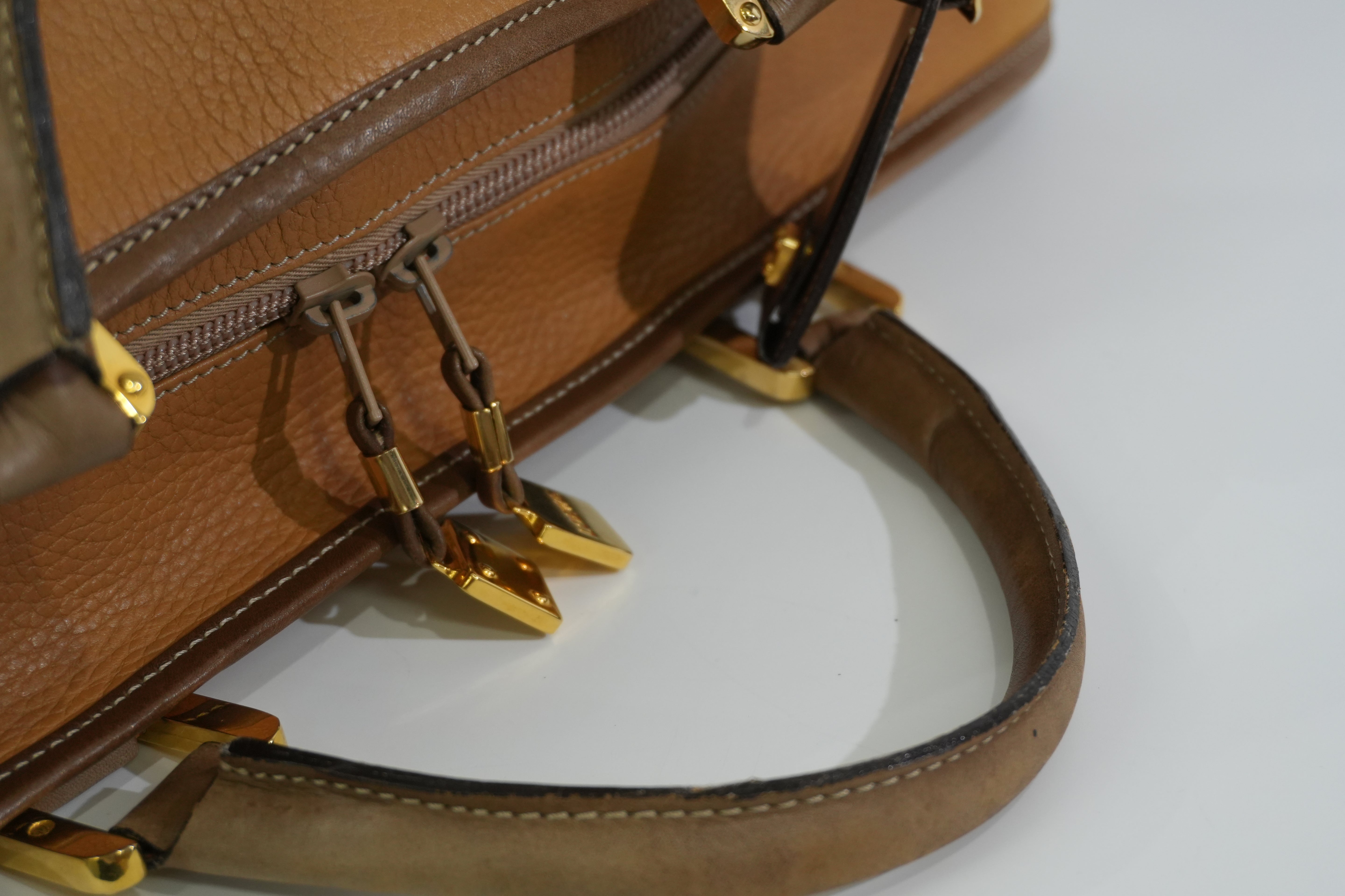 Pre-owned Loewe Amazona 50 Anagram Boston Travel Bag Beige