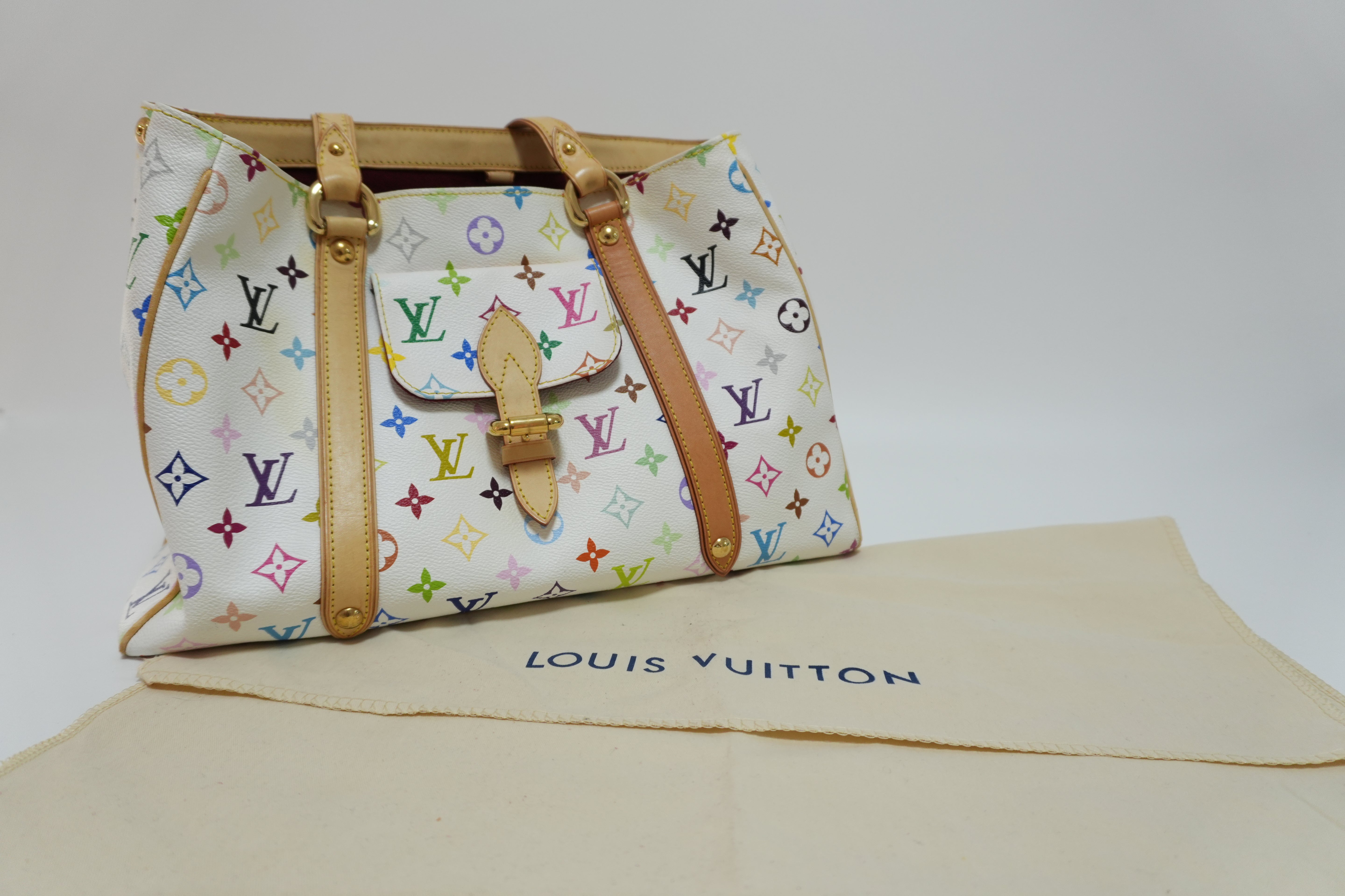 Louis Vuitton Multicolor Aurelia PM Tote Bag White Used