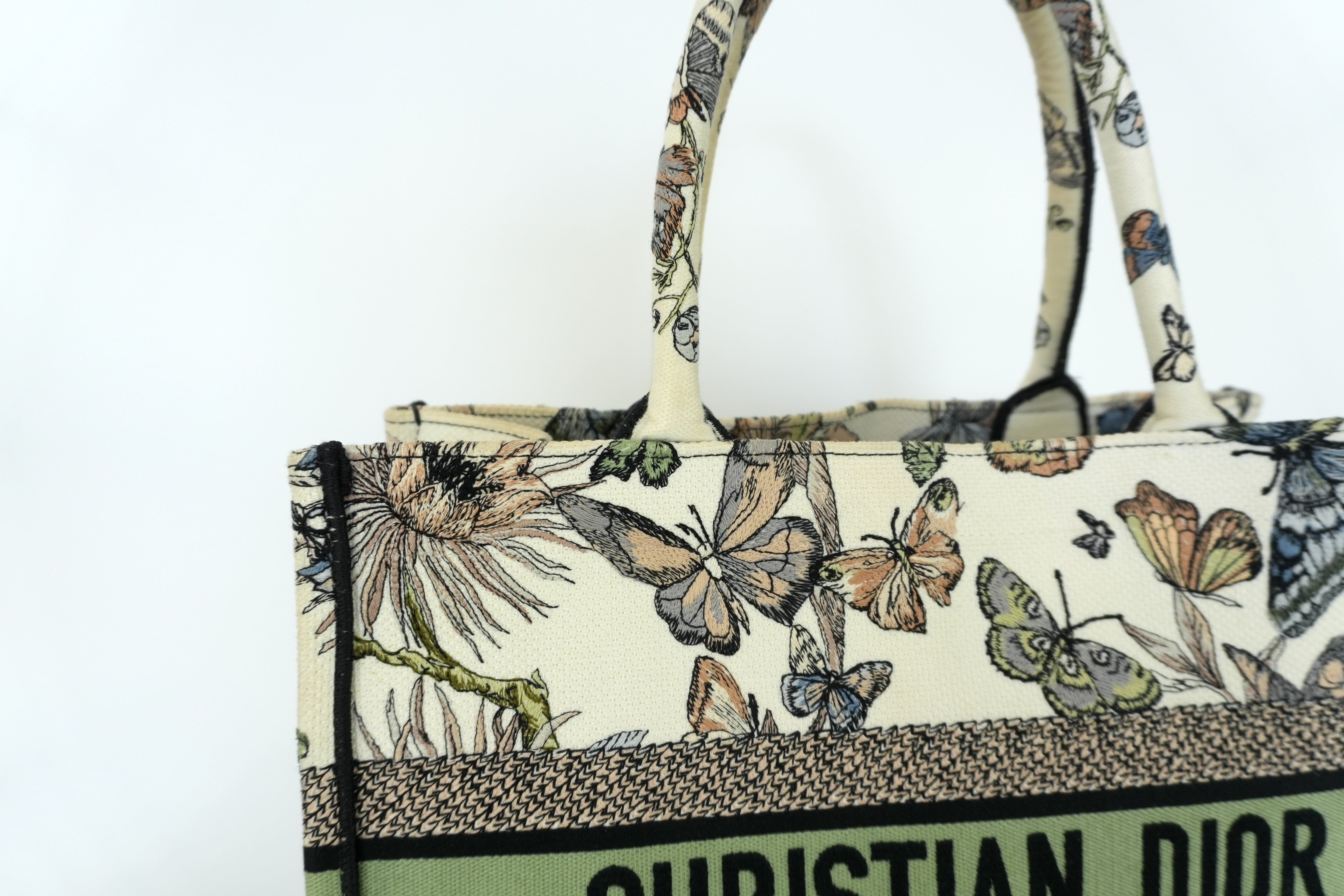 Christian Dior Book Tote Medium Butterfly Canvas Used