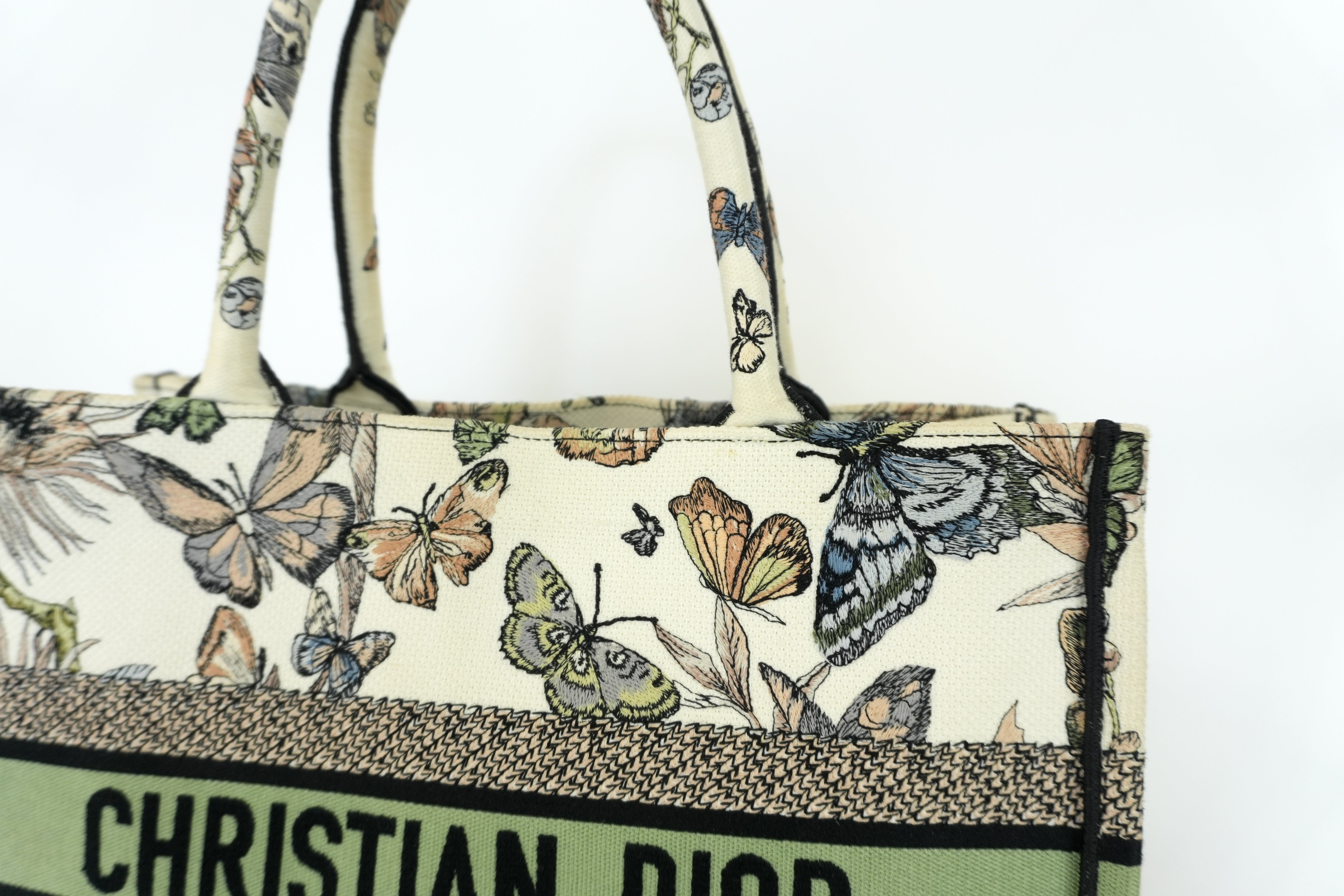 Christian Dior Book Tote Medium Butterfly Canvas Used