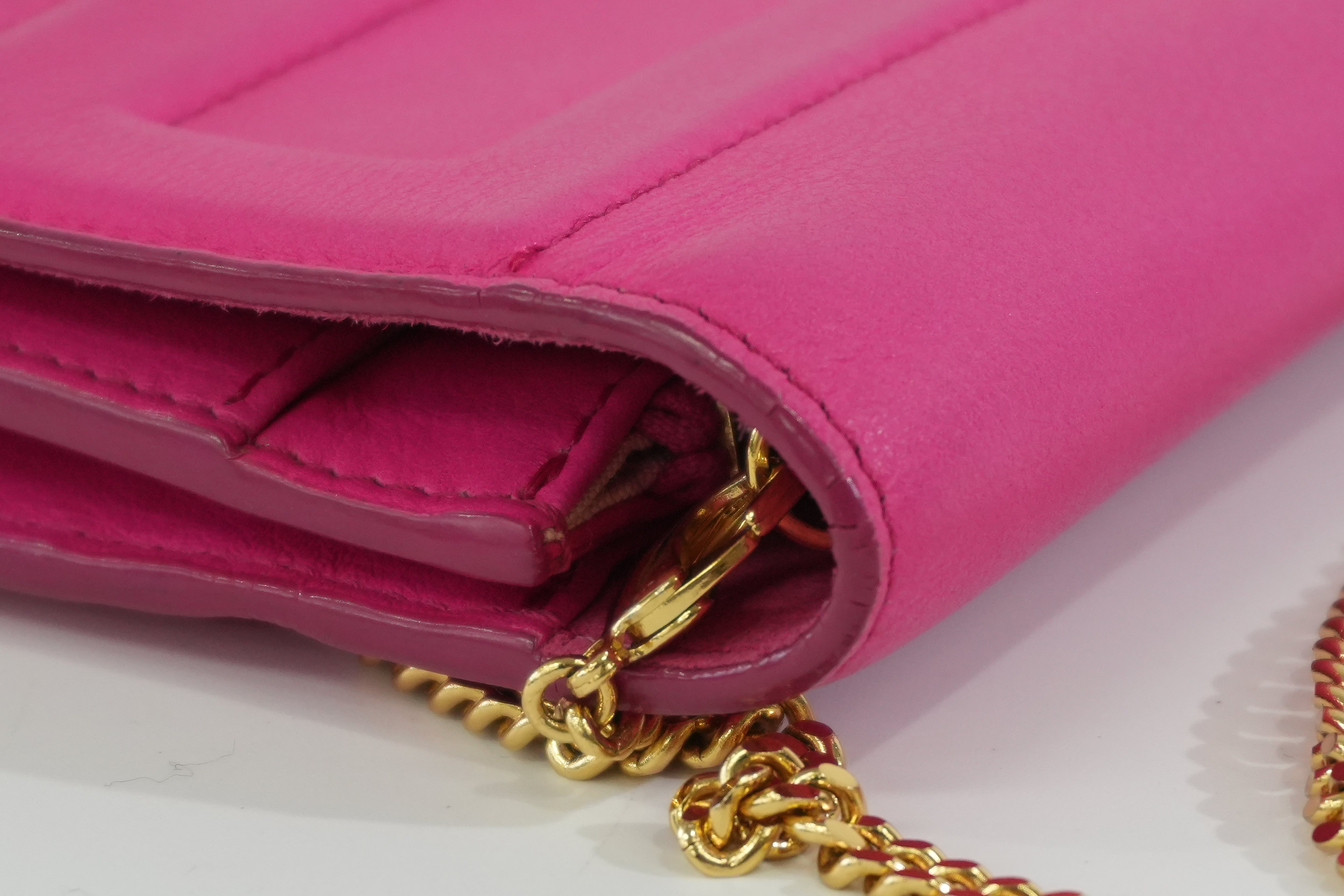 Pre-owned Fendi Wallet on Chain Pink