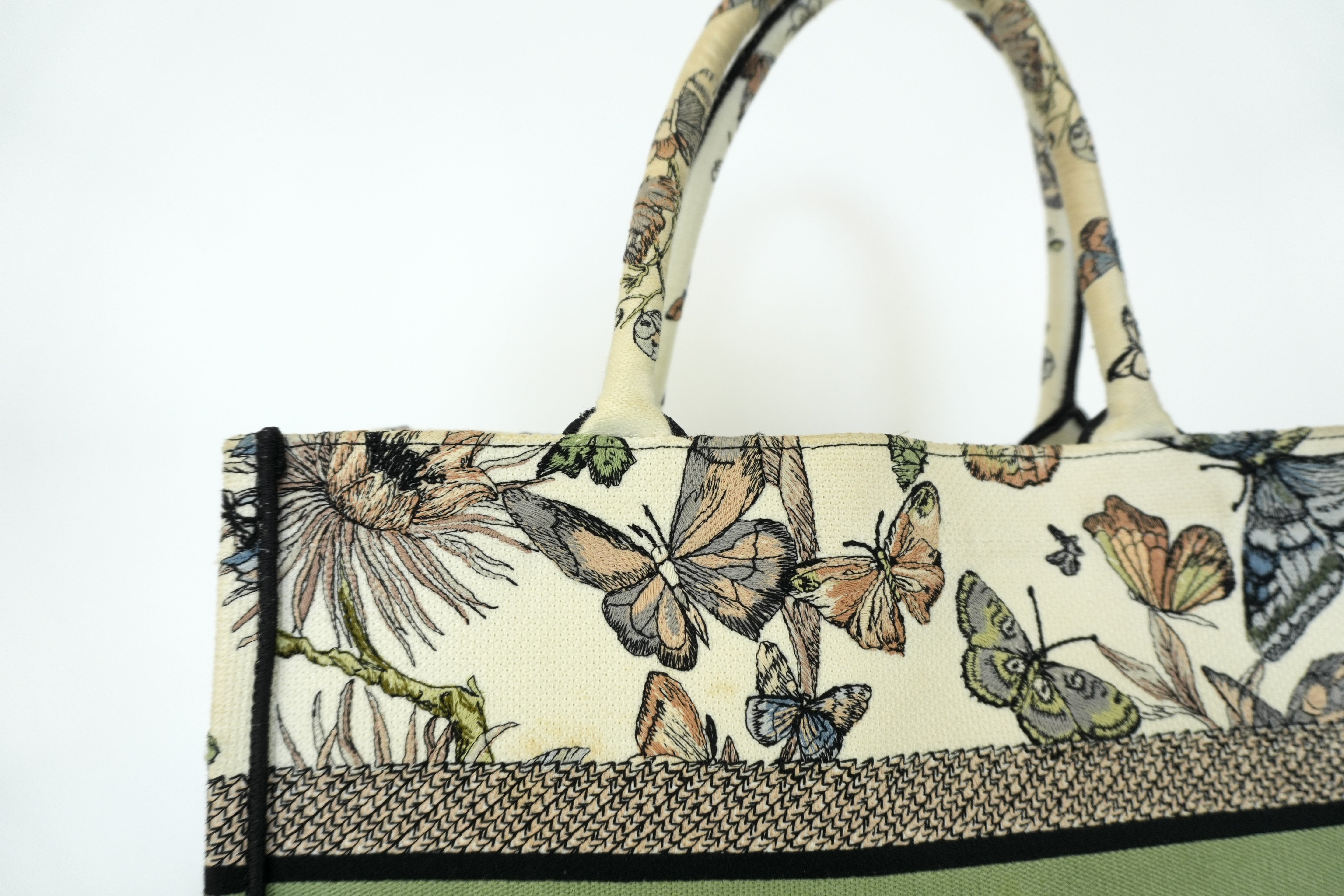 Christian Dior Book Tote Medium Butterfly Canvas Used