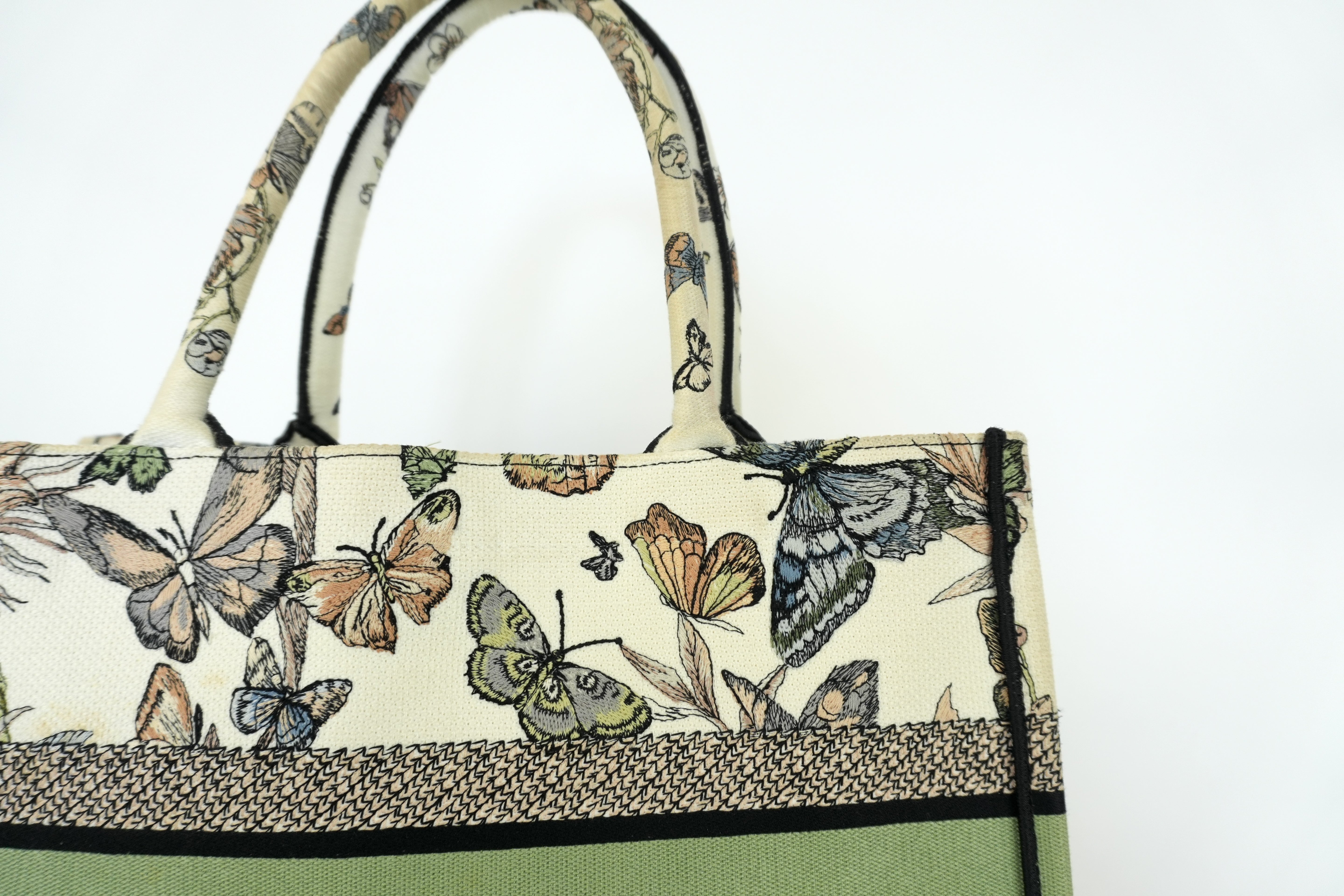 Christian Dior Book Tote Medium Butterfly Canvas Used