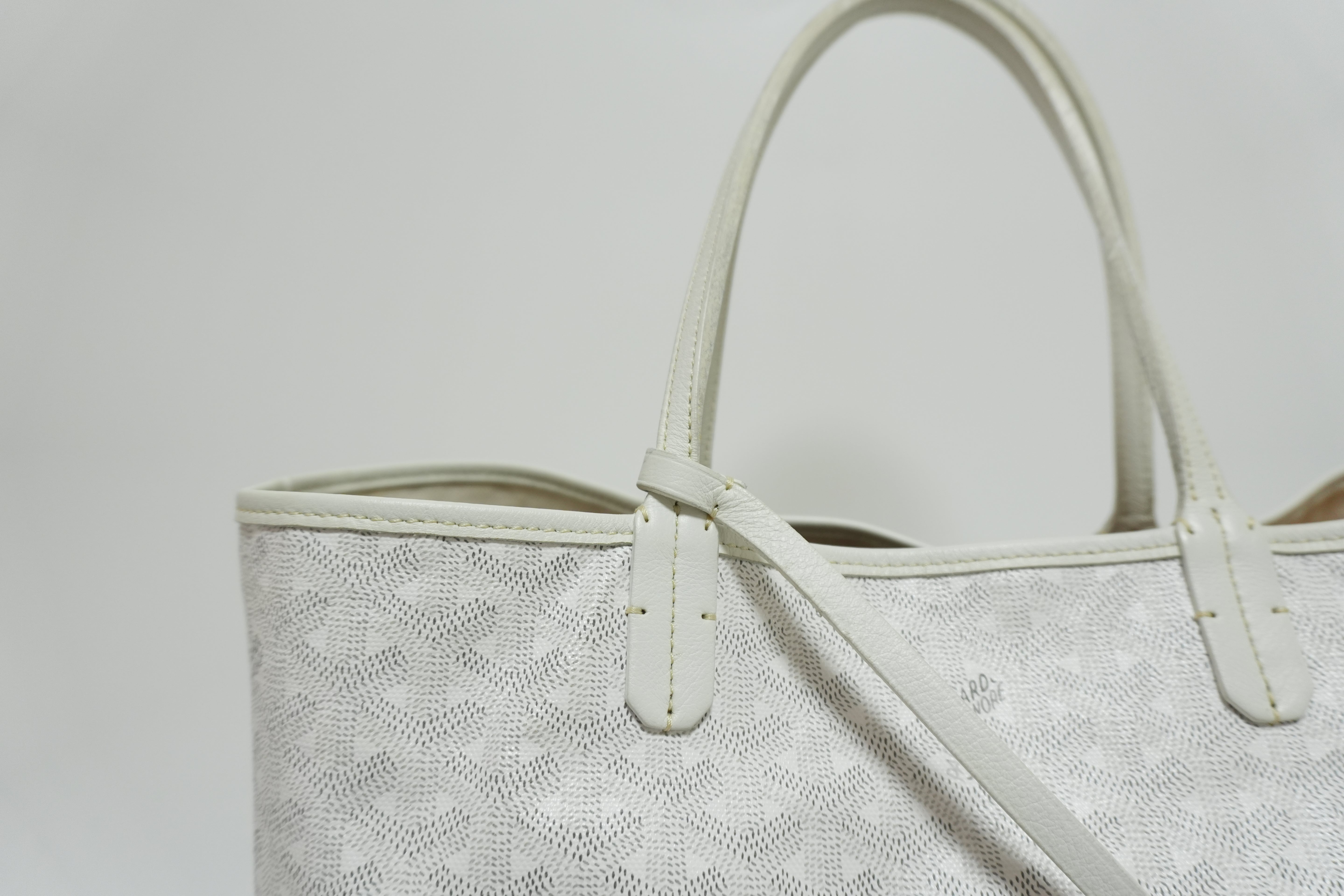 Goyard Saint Louis PM PVC Canvas White Used