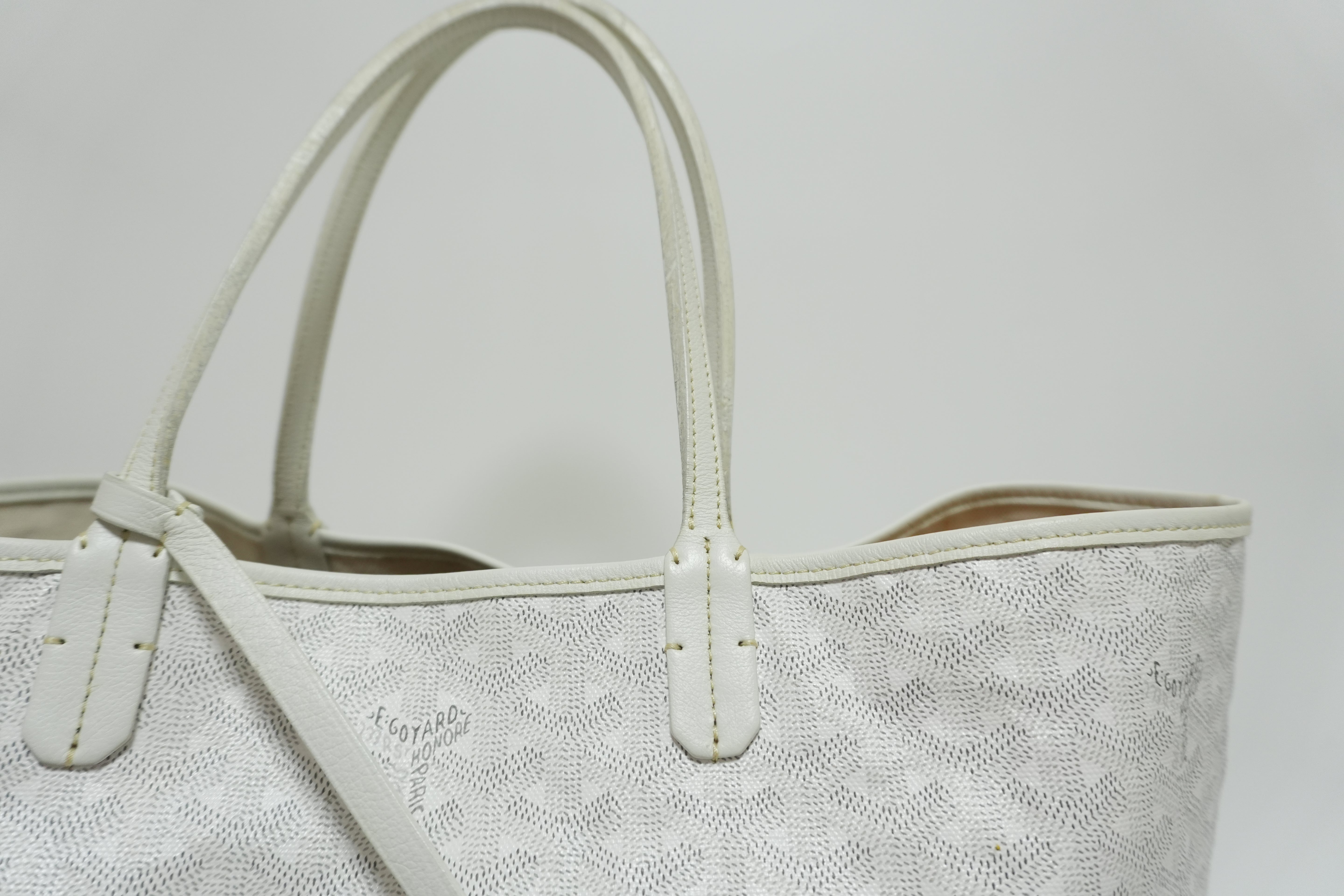 Goyard Saint Louis PM PVC Canvas White Used