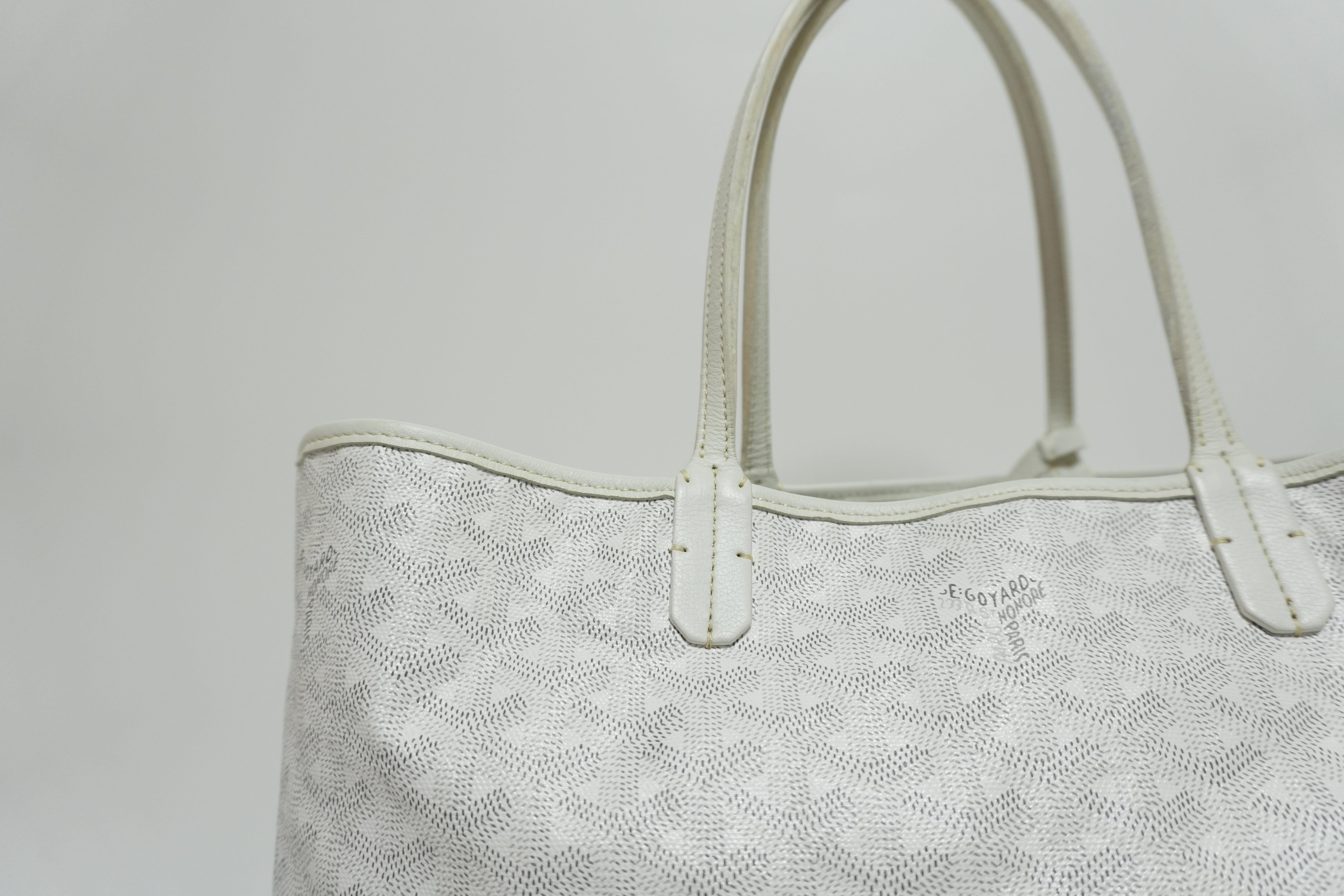 Goyard Saint Louis PM PVC Canvas White Used