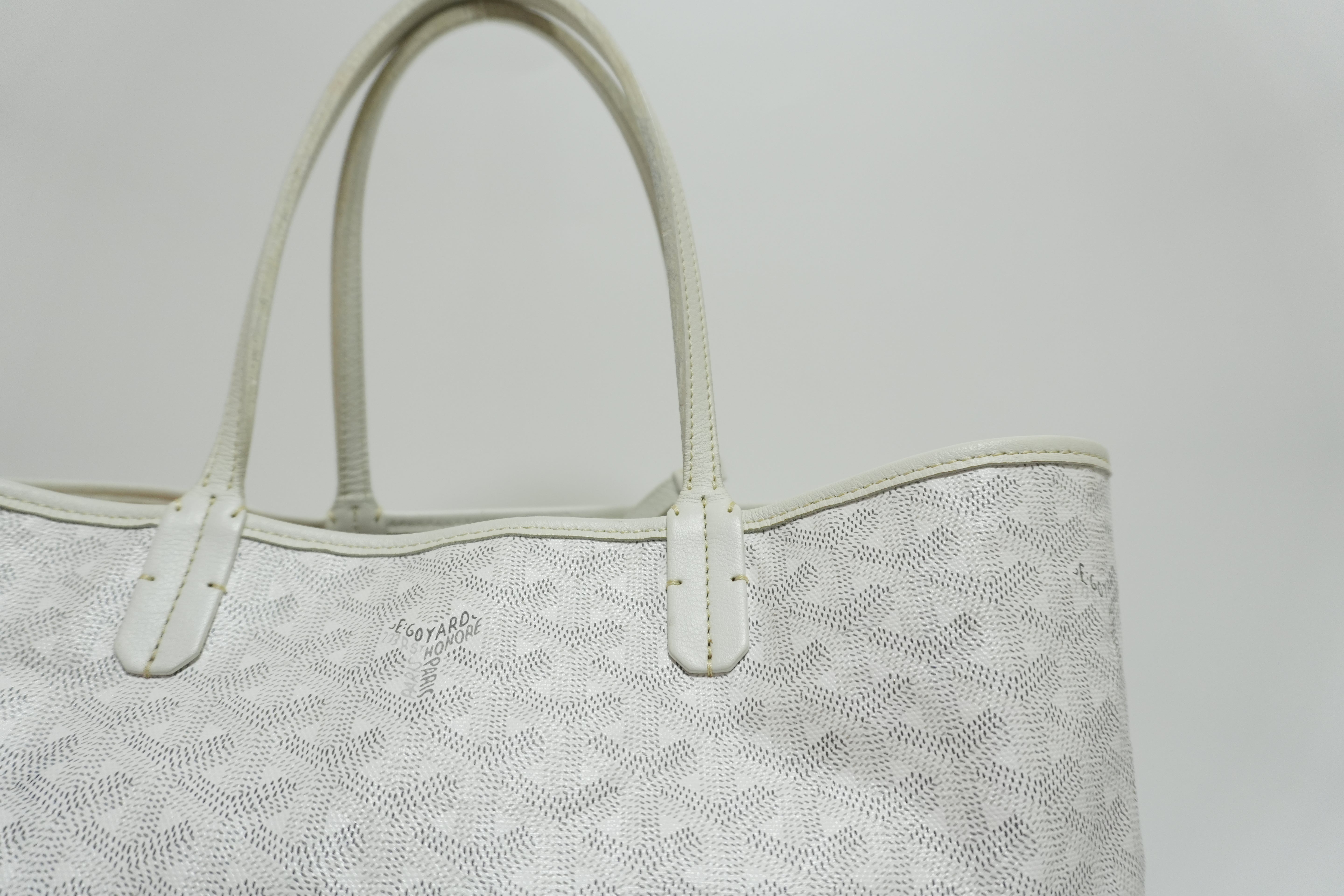 Goyard Saint Louis PM PVC Canvas White Used