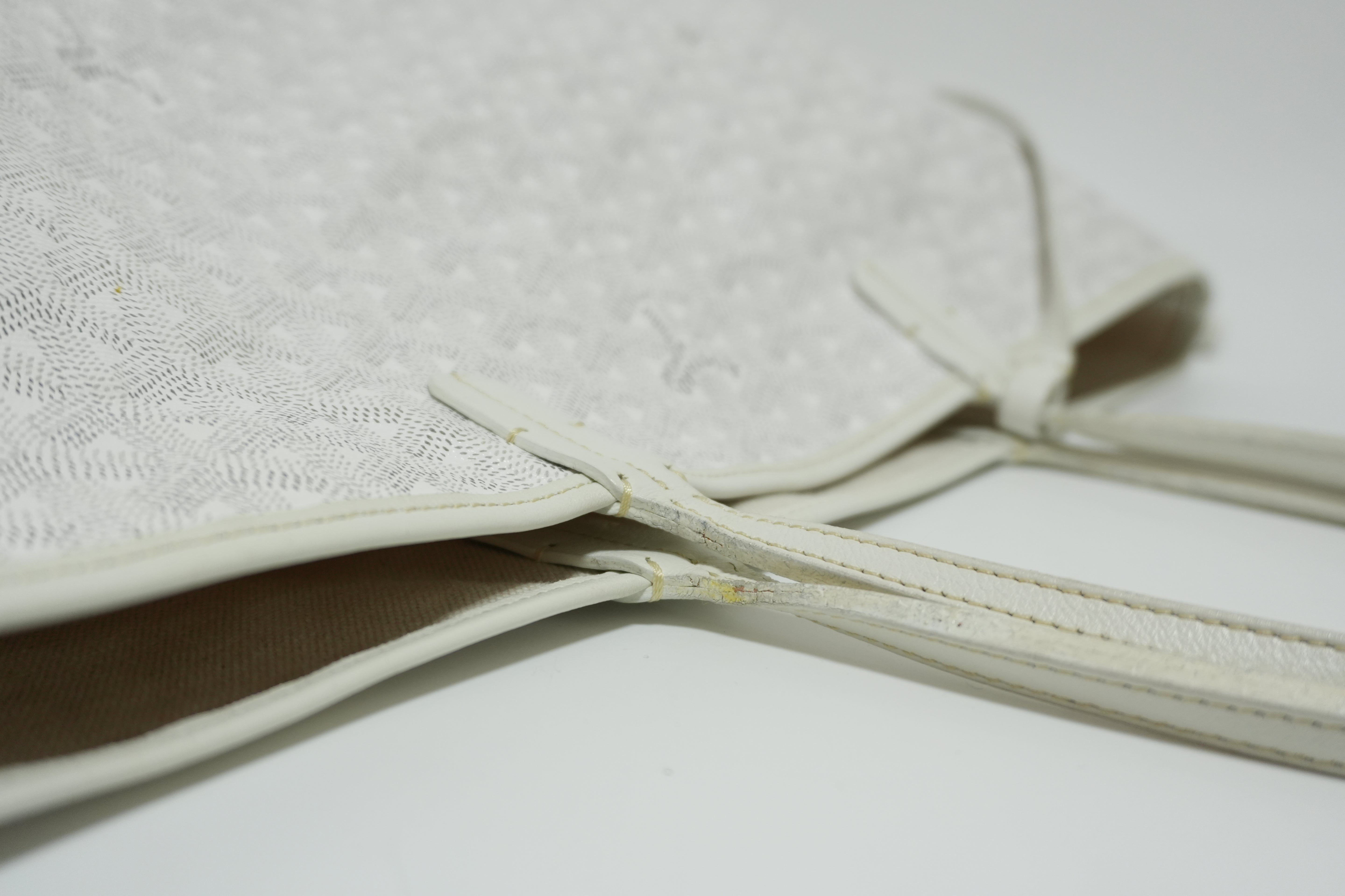 Goyard Saint Louis PM PVC Canvas White Used