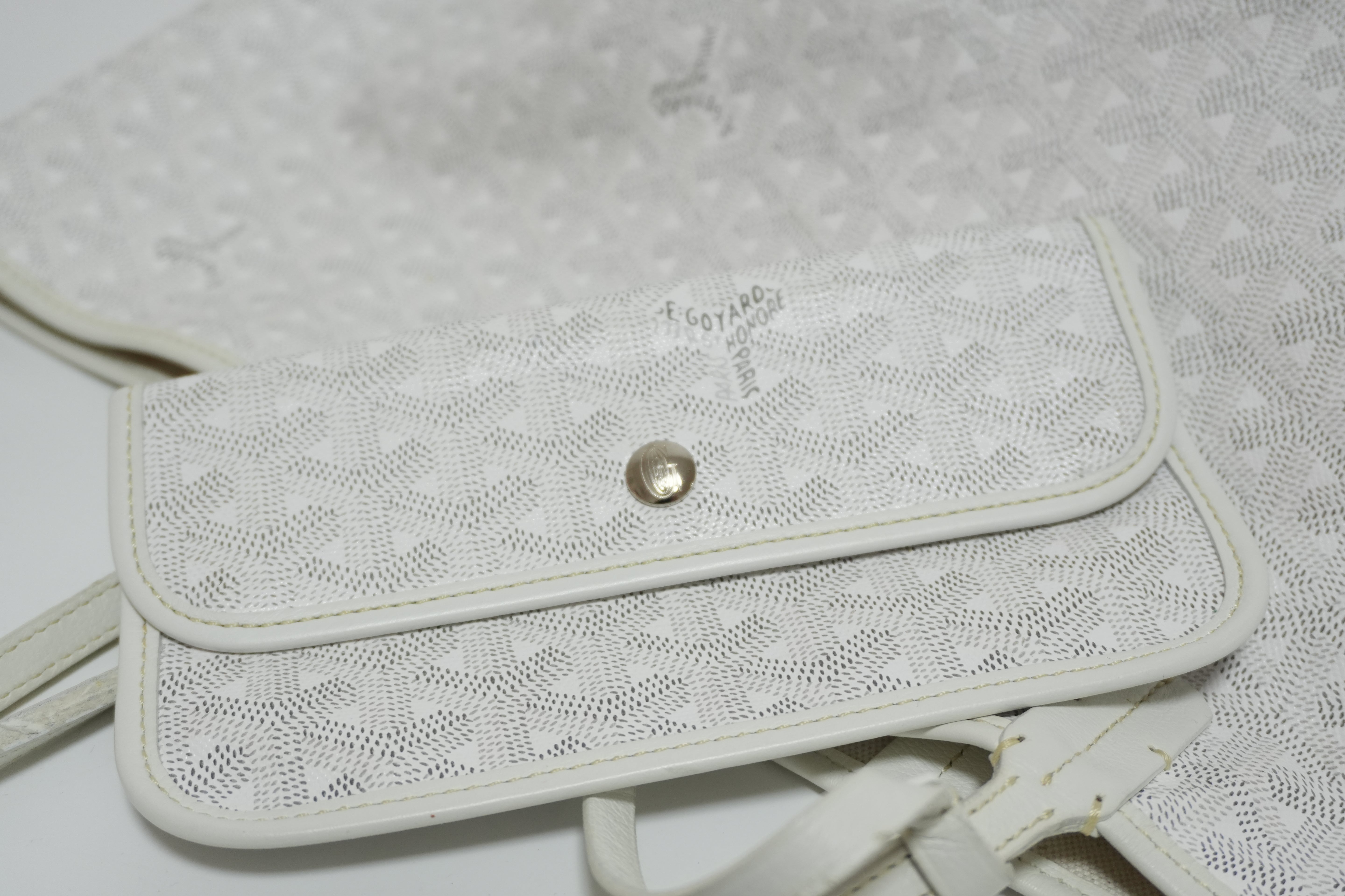 Goyard Saint Louis PM PVC Canvas White Used