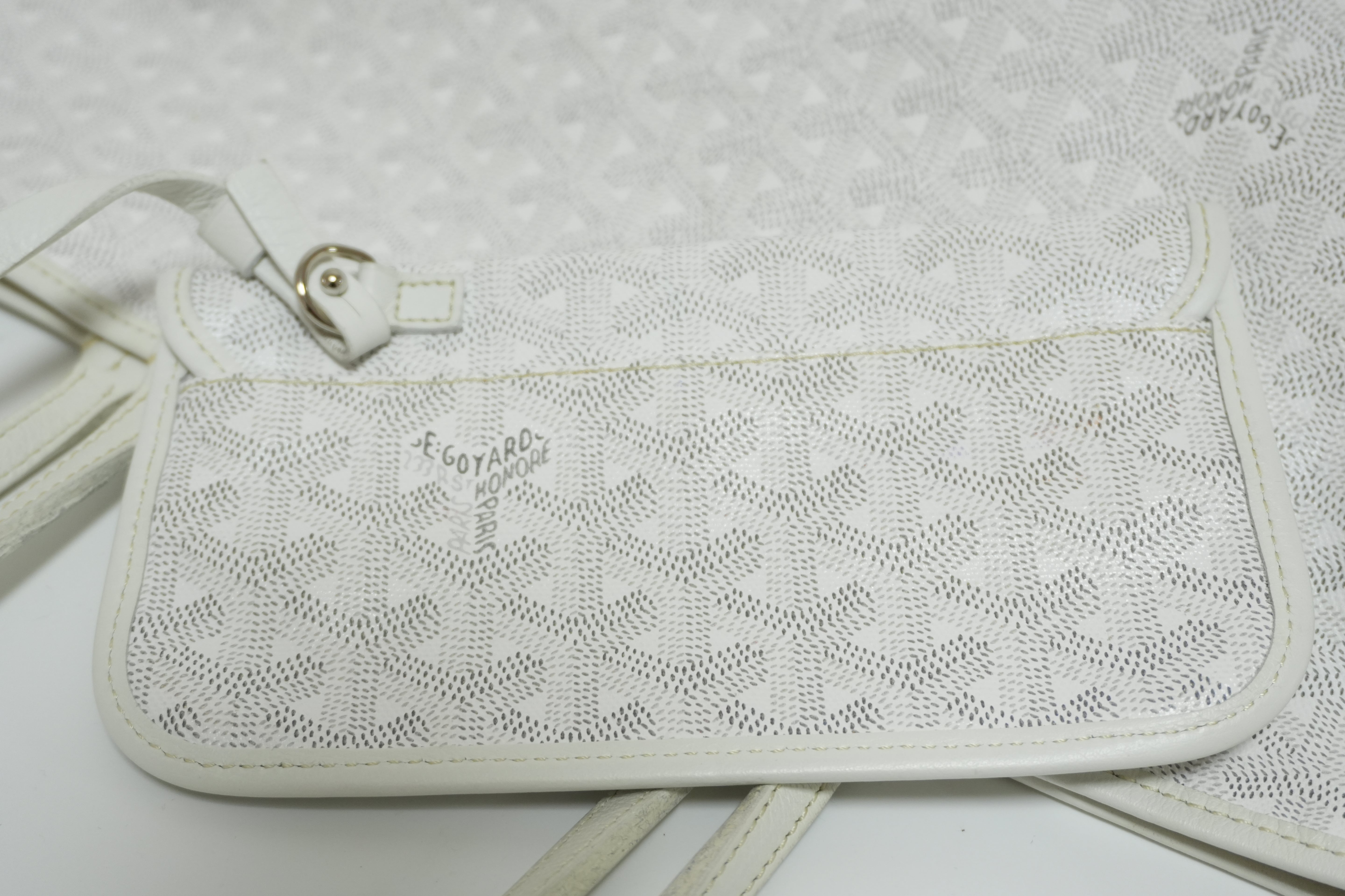 Goyard Saint Louis PM PVC Canvas White Used