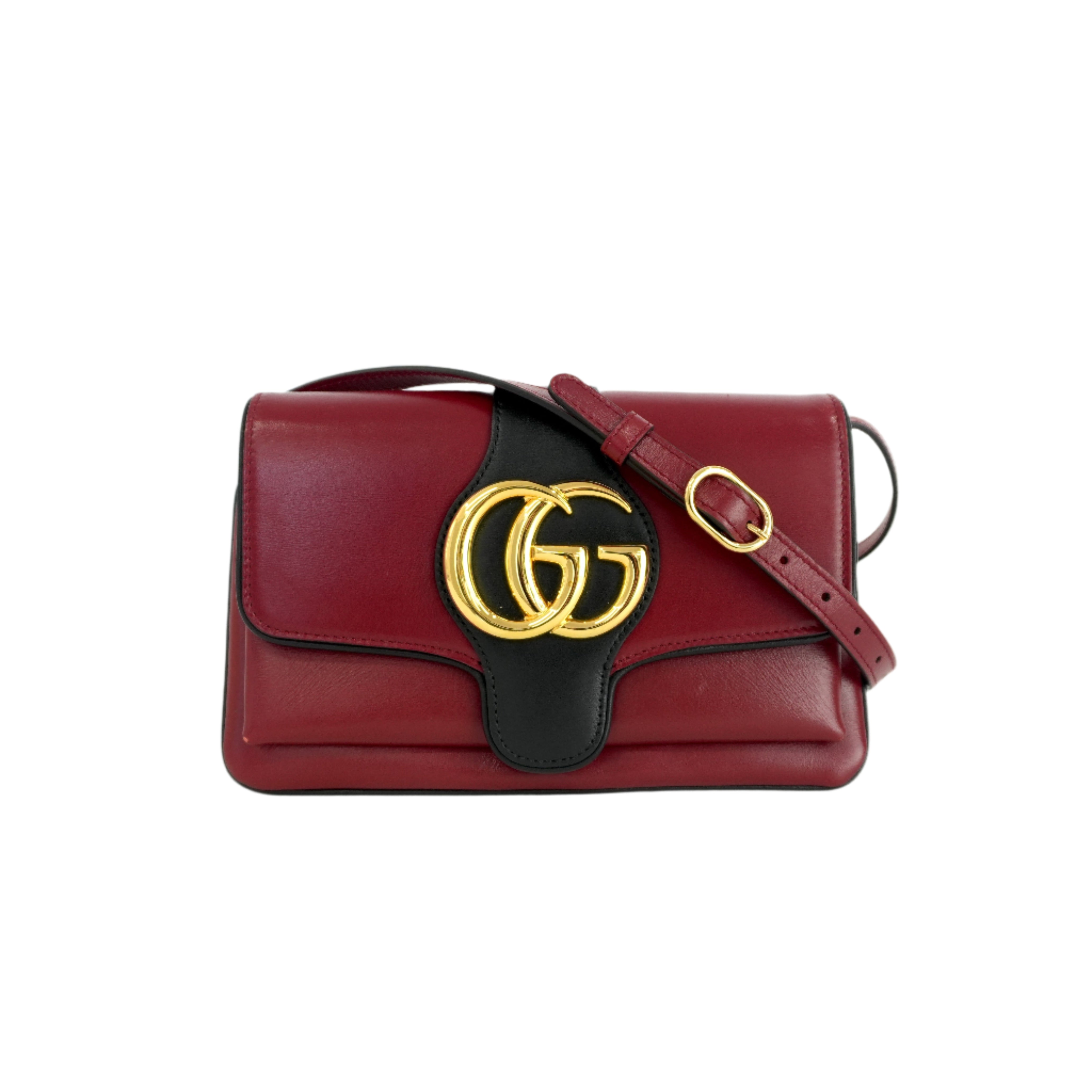 Gucci Arli Shoulder Bag Red Leather Used