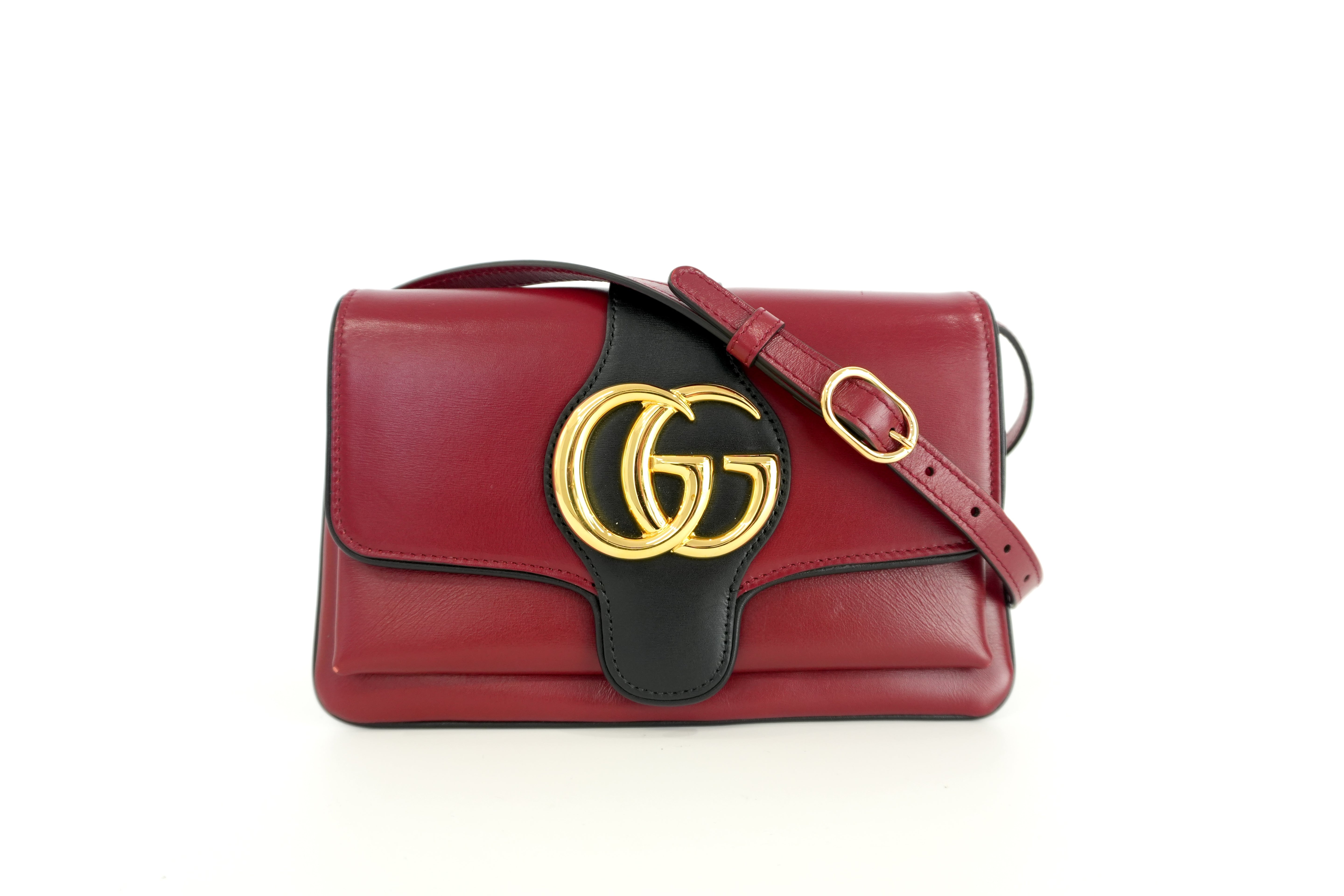 Gucci Arli Shoulder Bag Red Leather Used