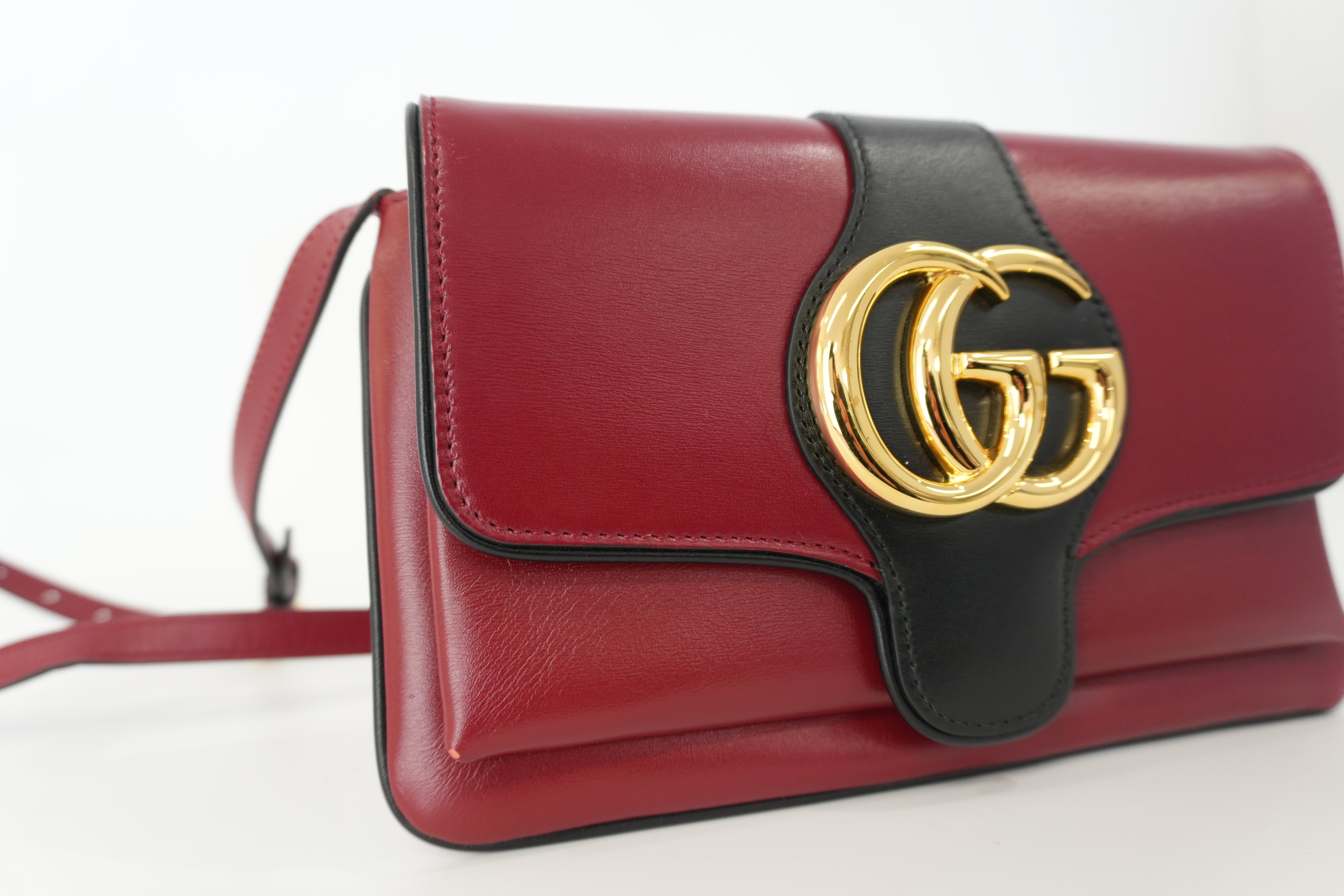 Gucci Arli Shoulder Bag Red Leather Used