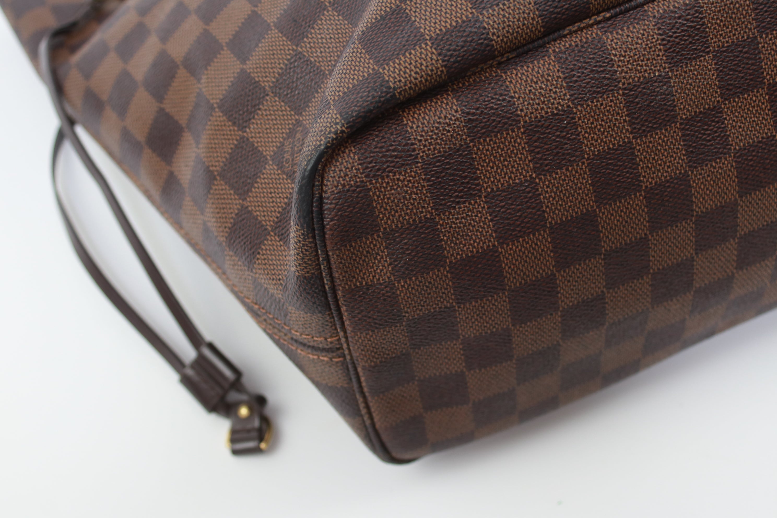 Louis Vuitton Neverfull MM Damier Ebene Shoulder Tote Bag Used (6815)
