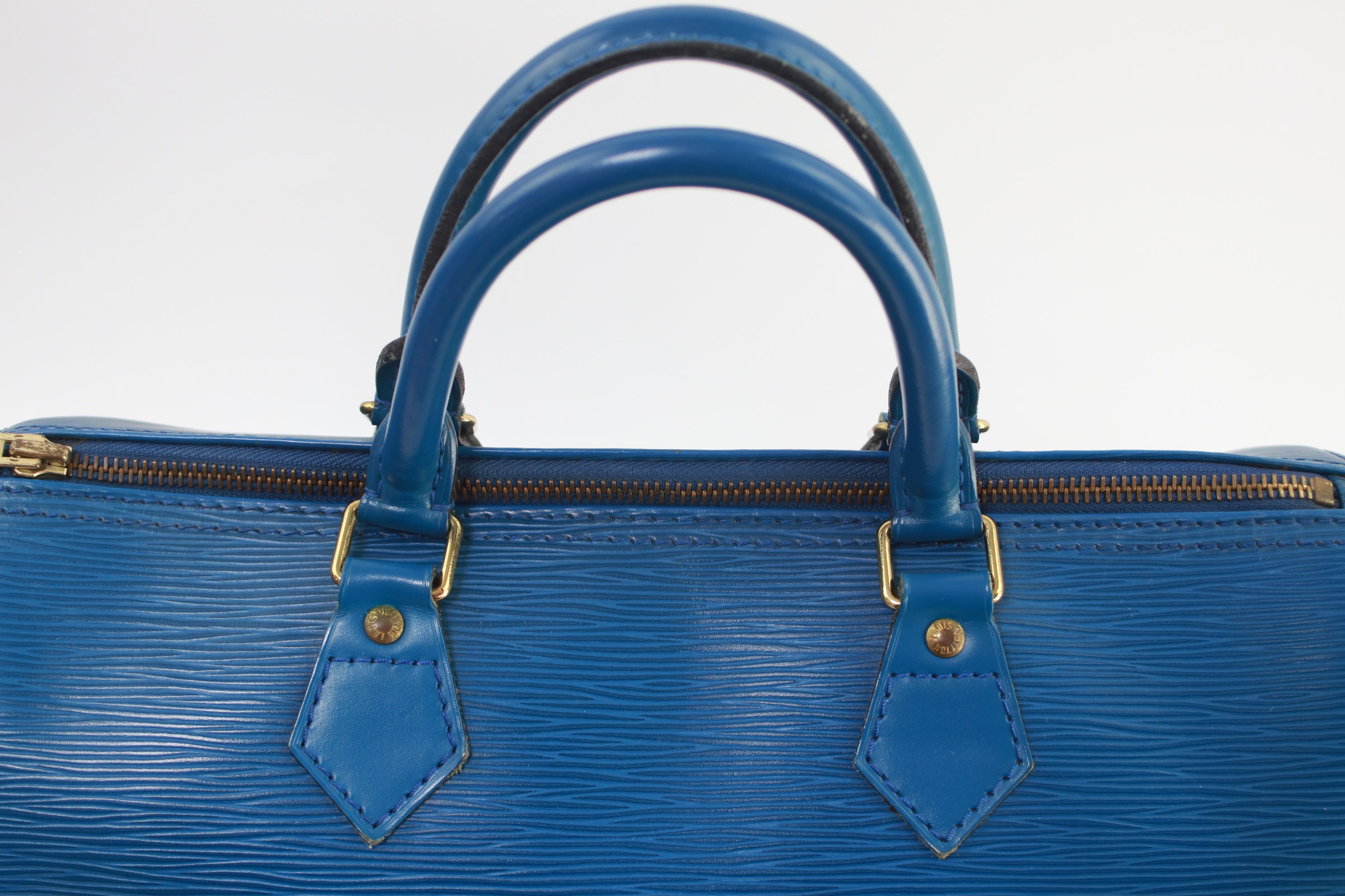 Louis Vuitton Speedy 30 Epi Blue Handbag Used (6766)