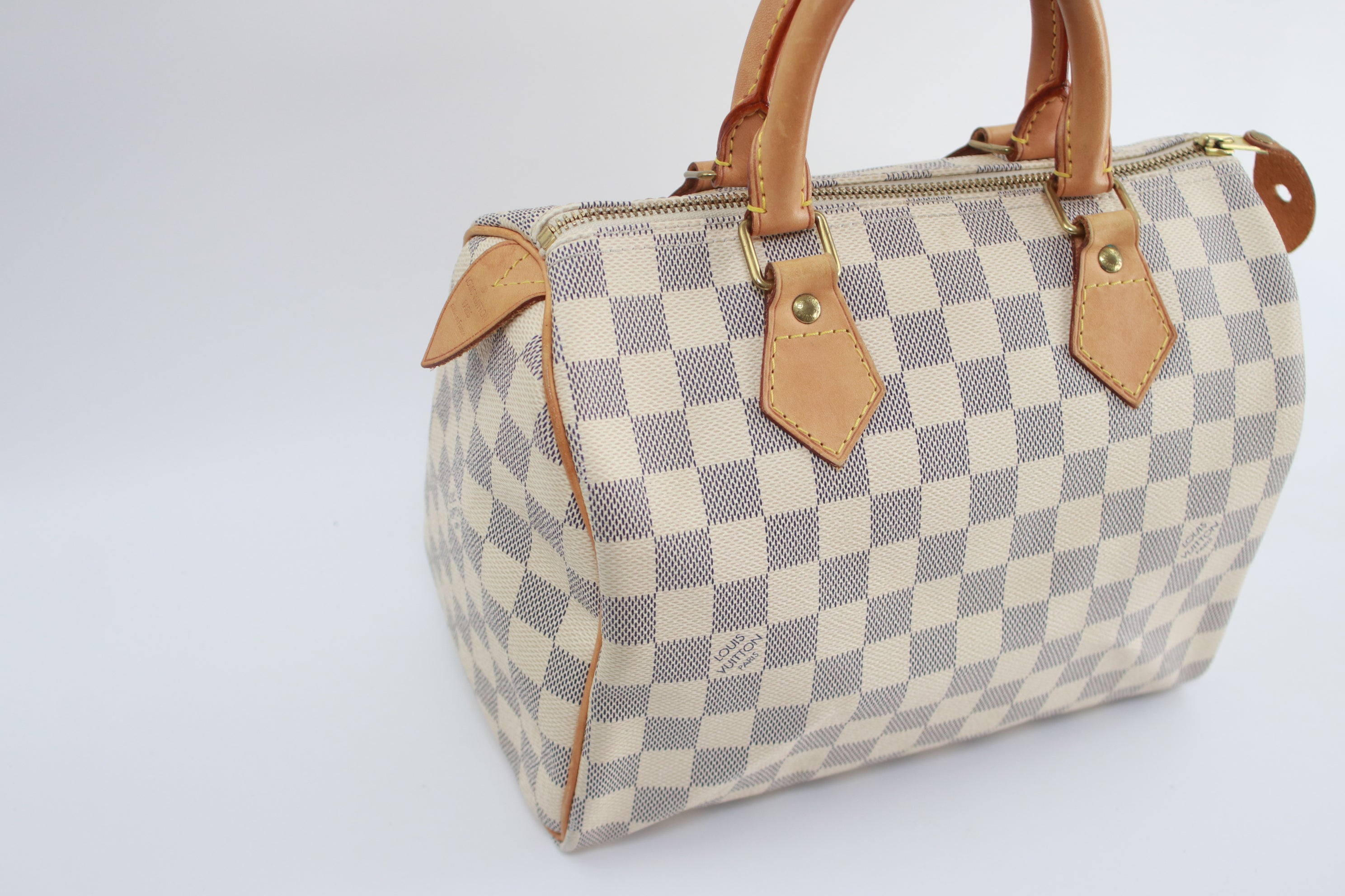 Louis Vuitton Speedy 25 Damier Azur Handbag Used (6111)