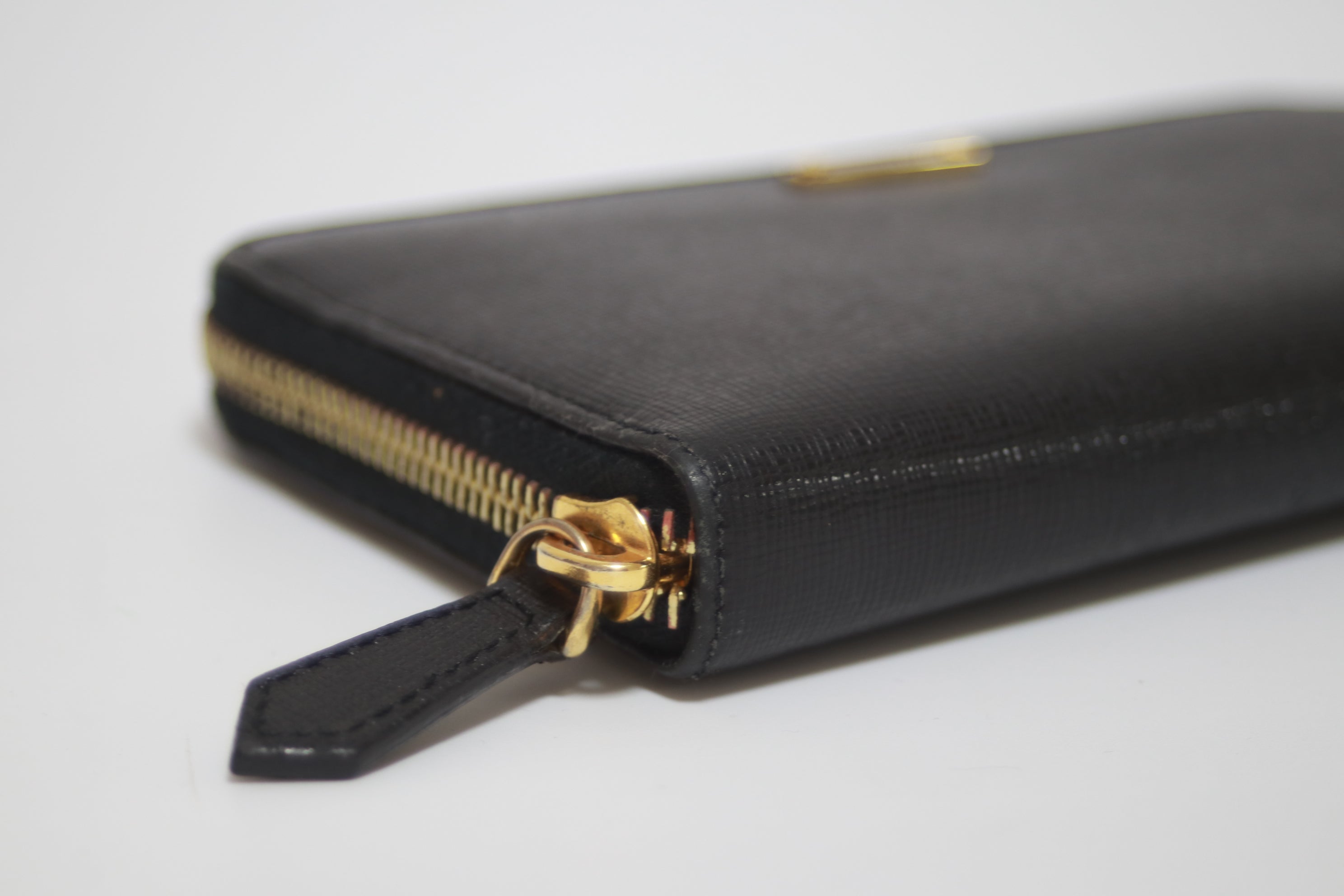 Fendi Long Wallet Leather Black Used