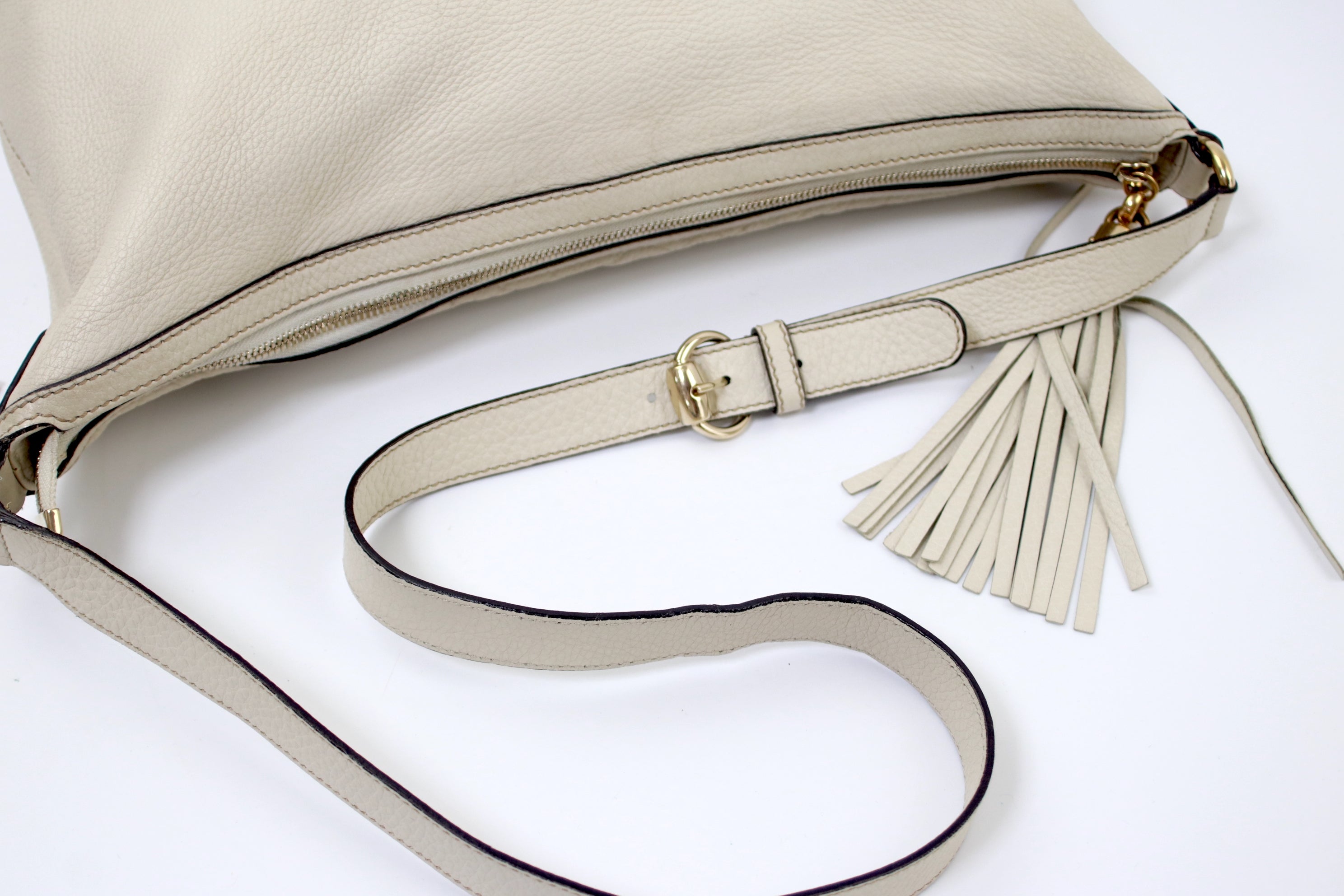 Gucci Soho Shoulder Bag White Used (6607)