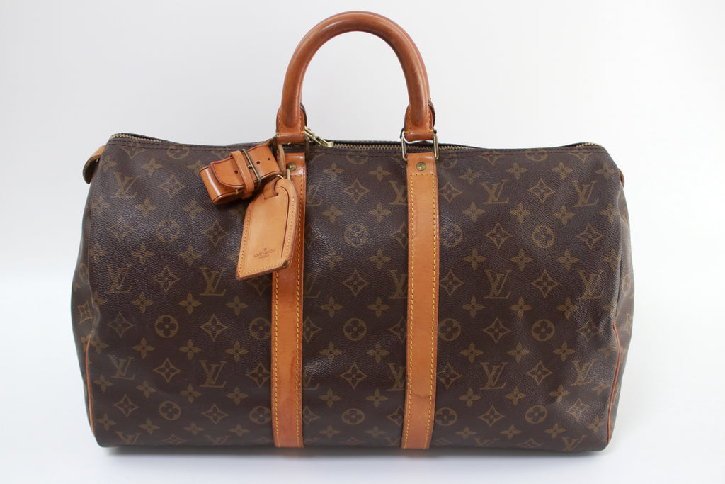 Louis Vuitton Vintage Monogram Keepall 45 Bag Brown