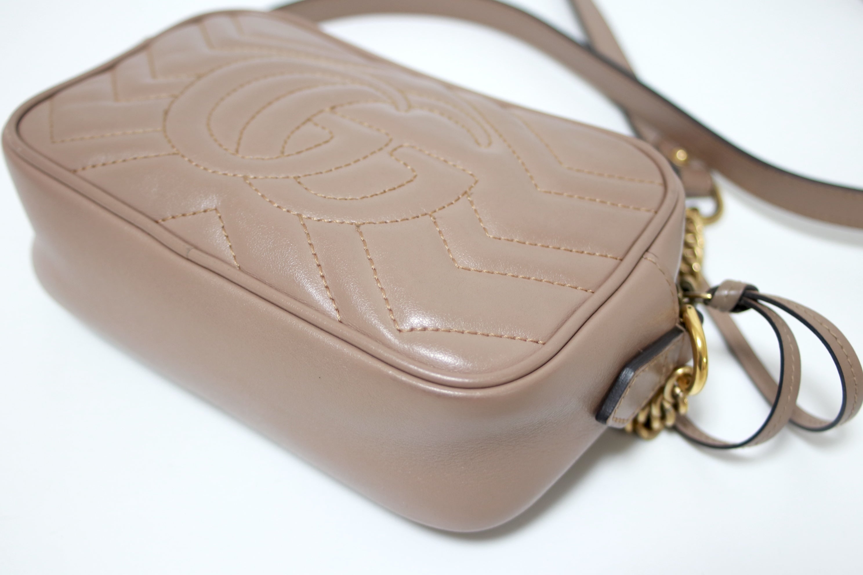 Gucci Marmont Small Shoulder Bag Porcelain Rose Used