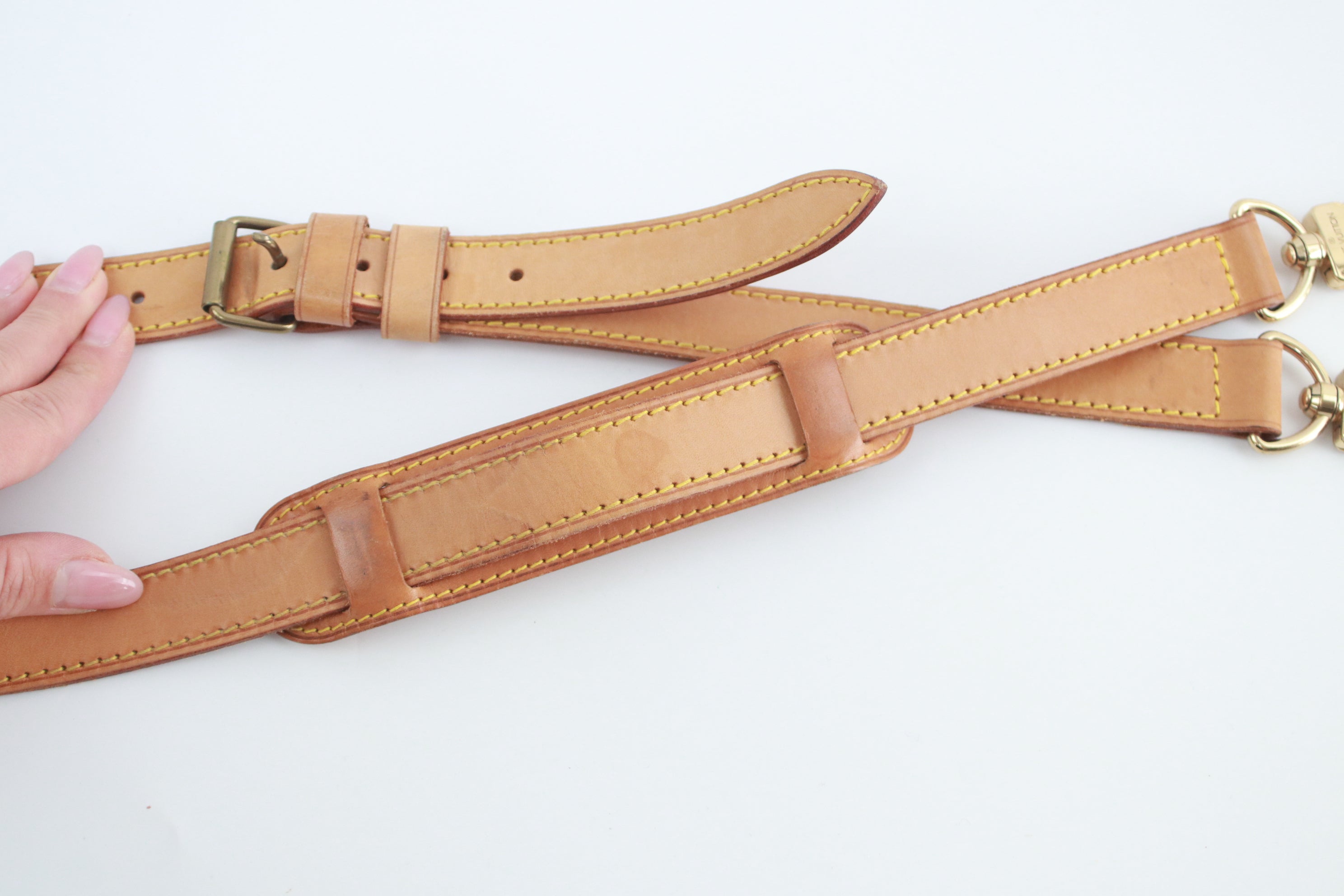 Genuine Vachetta Leather Adjustable Crossbody Strap for LV Keepall