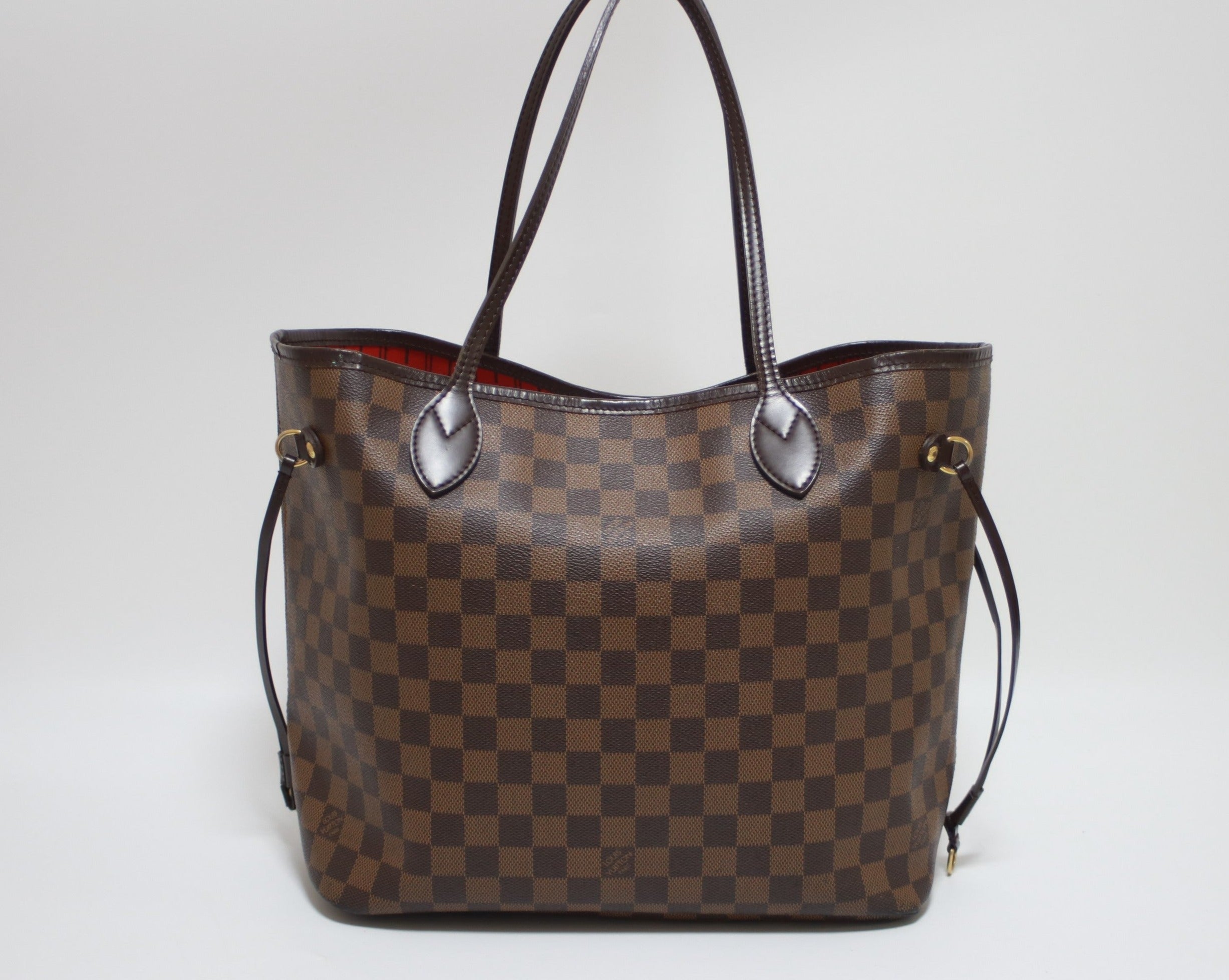 Louis Vuitton Neverfull MM Damier Ebene Tote Bag Used (7976)