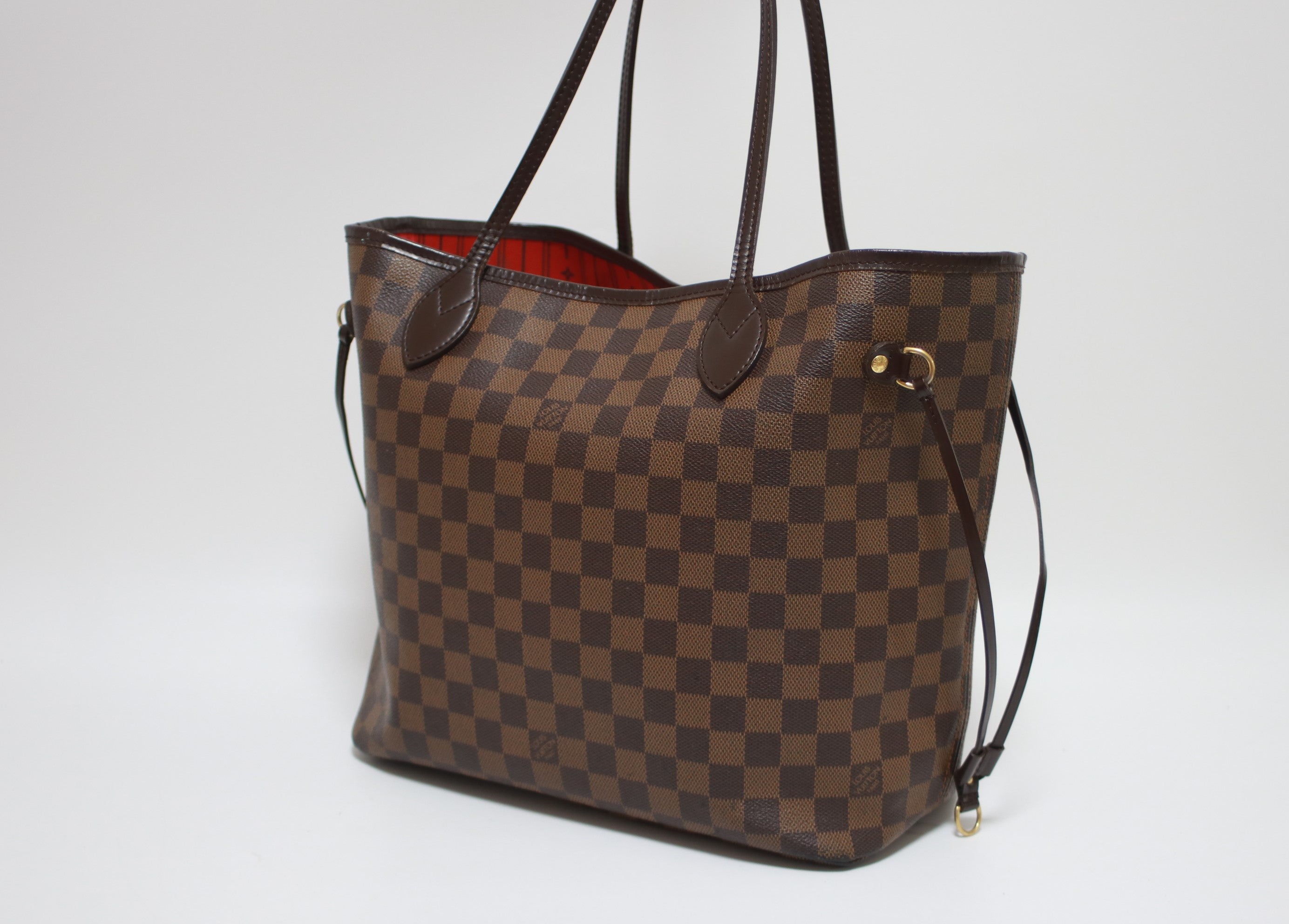 Louis Vuitton Neverfull MM Damier Ebene Tote Bag Used (7976)