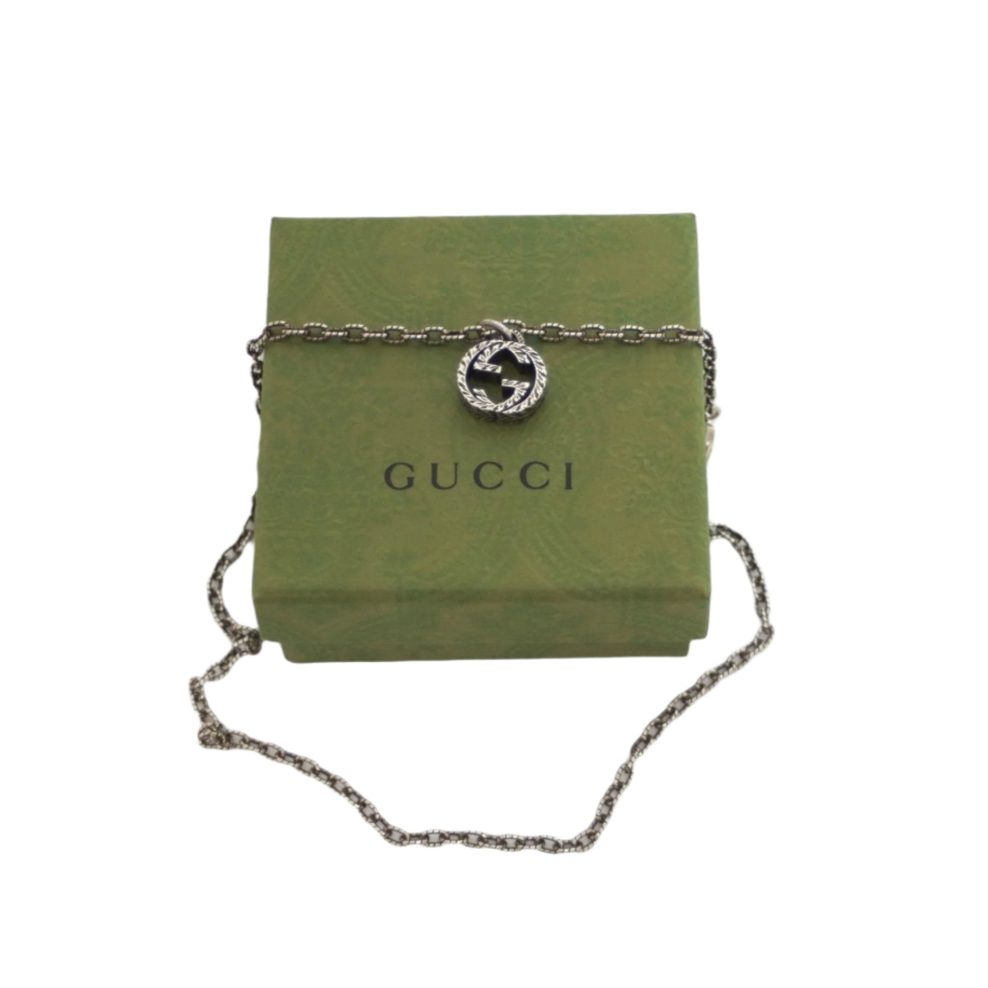 Gucci Interlocking Silver Necklace 45 cm Used