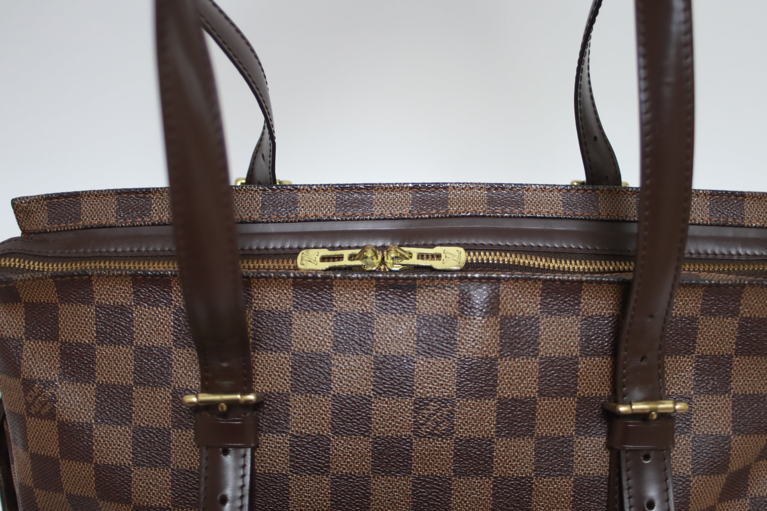 Louis Vuitton Chelsea Damier Ebene Shoulder Tote Bag Used (8056)