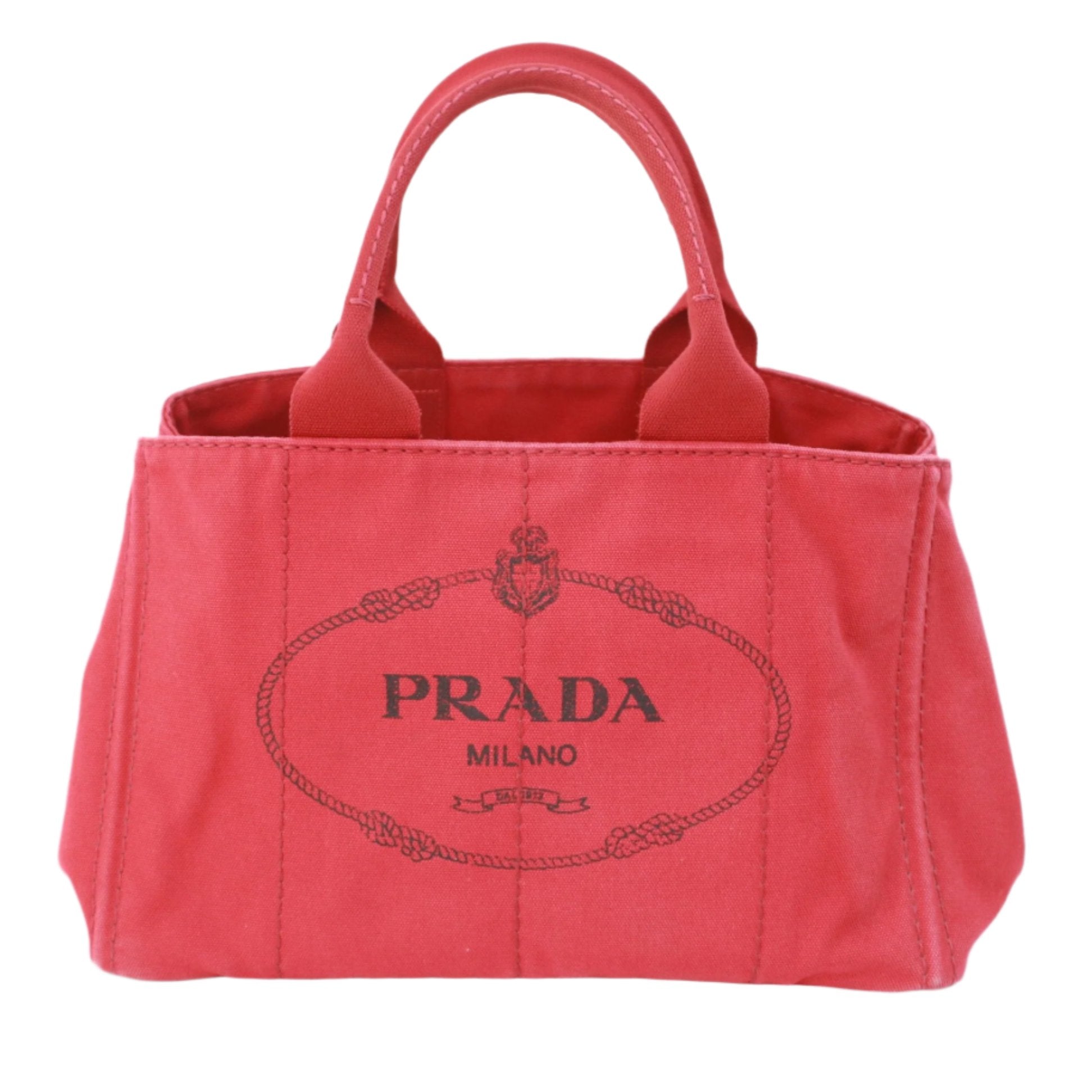 Prada Canapa Tote Bag Red Used