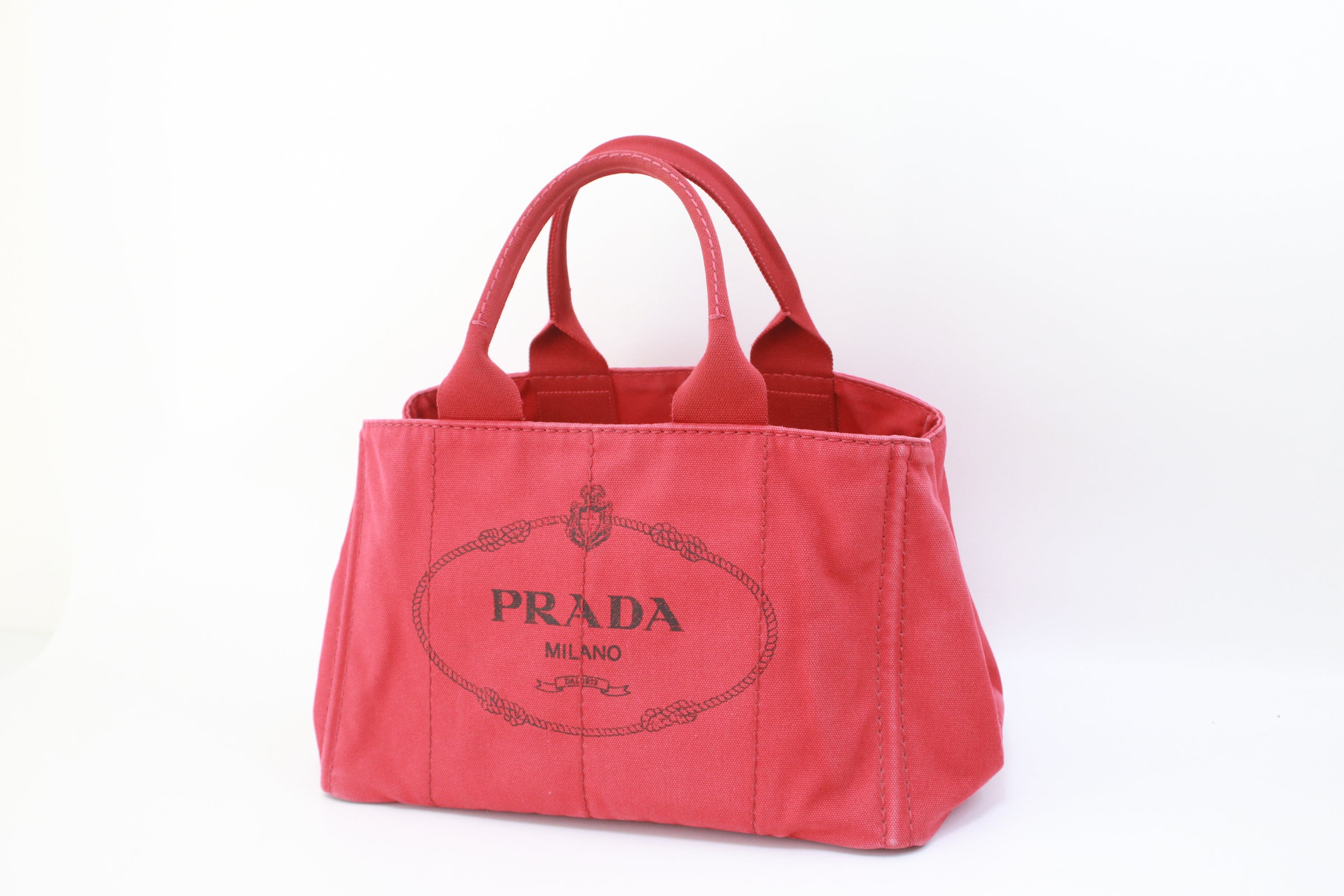 Prada Canapa Tote Bag Red Used