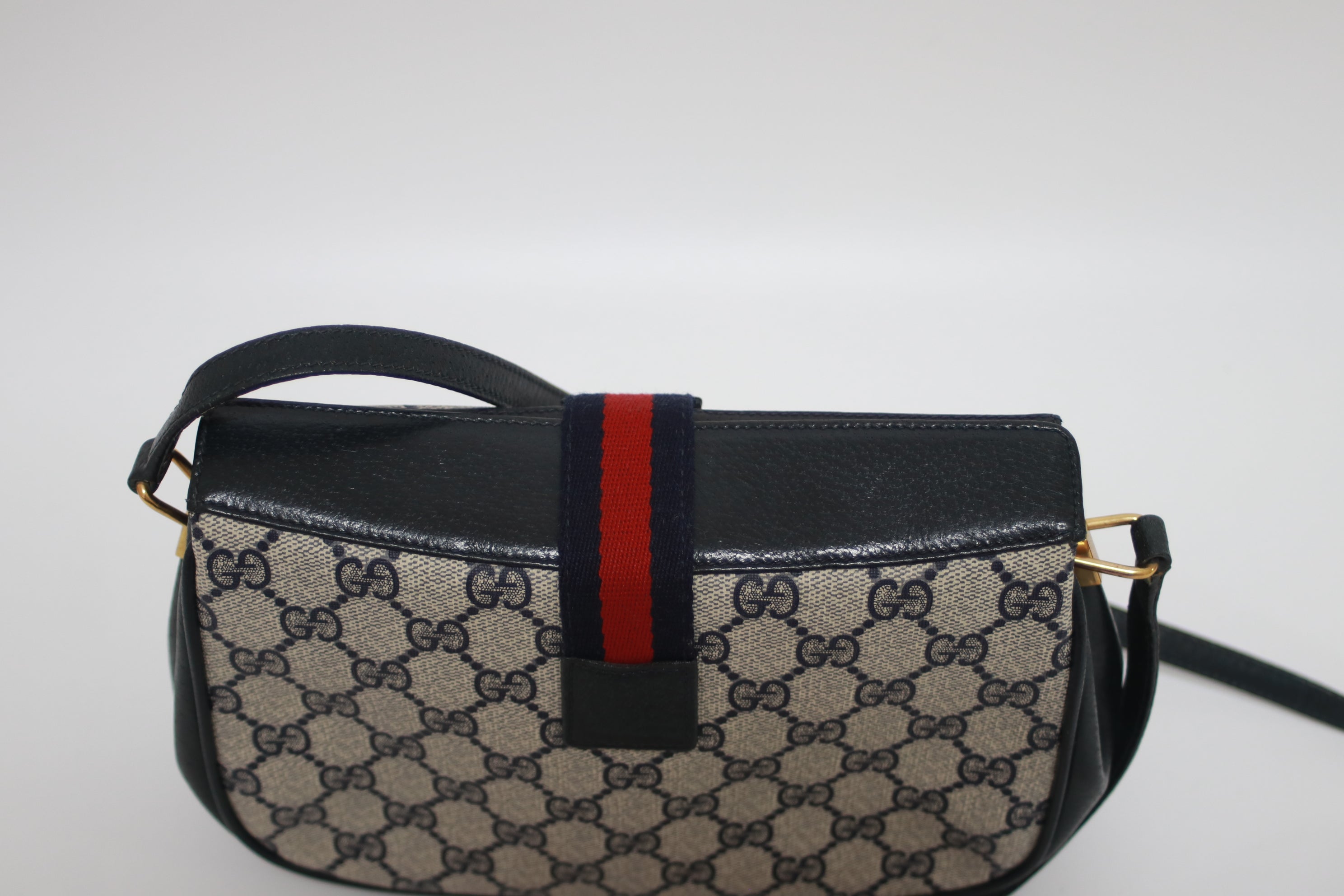 Gucci Vintage Shoulder Bag Navy Blue Used