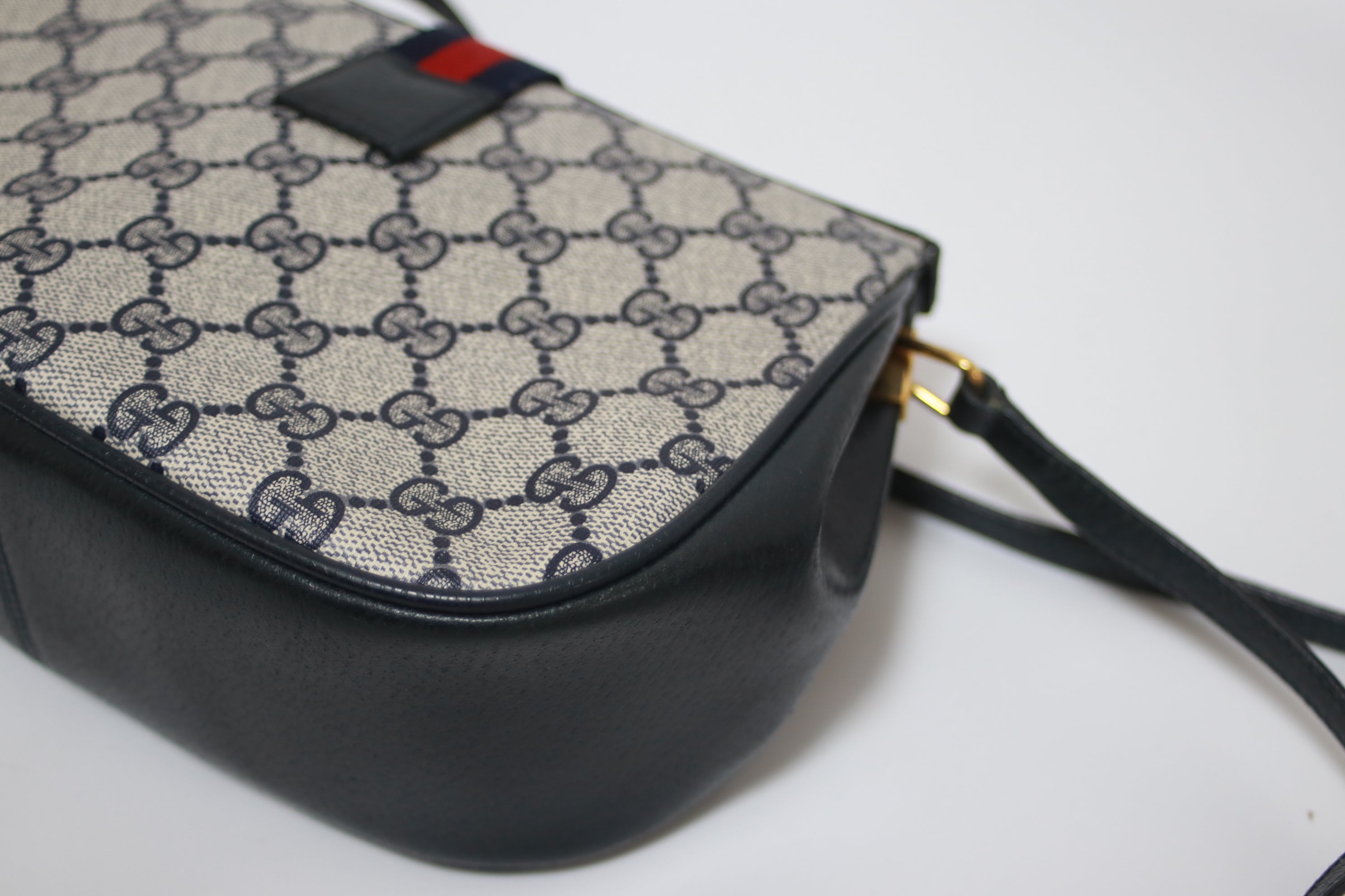 Gucci Vintage Shoulder Bag Navy Blue Used